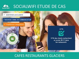 SOCIALWIFI ETUDE DE CAS
Sources SOCIAL WIFI global survey
CAFES RESTAURANTS GLACIERS
 