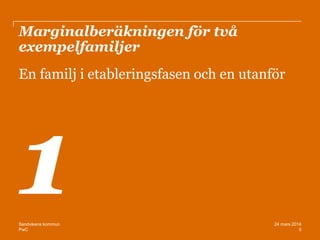 PwC
Marginalberäkningen för två
exempelfamiljer
En familj i etableringsfasen och en utanför
5
24 mars 2014Sandvikens kommun
 