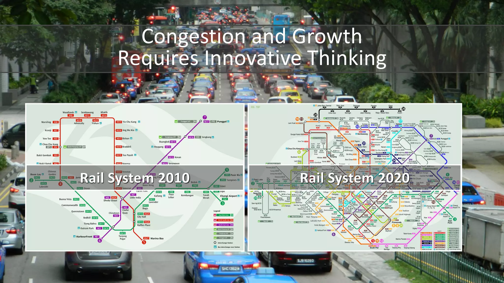 Congestion and Growth
Requires Innovative Thinking
Rail System 2010 Rail System 2020
 