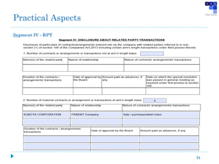Segment IV - RPT
31
Practical Aspects
 