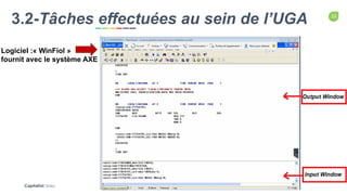 12
Capitalist Slides
3.2-Tâches effectuées au sein de l’UGA
Logiciel :« WinFiol »
fournit avec le système AXE
 