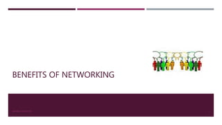 BENEFITS OF NETWORKING
ANABELA MESQUITA 2
 