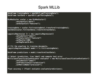 Spark MLLib
 