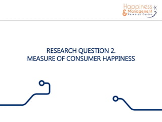 RESEARCH QUESTION 2.
MEASURE OF CONSUMER HAPPINESS
 