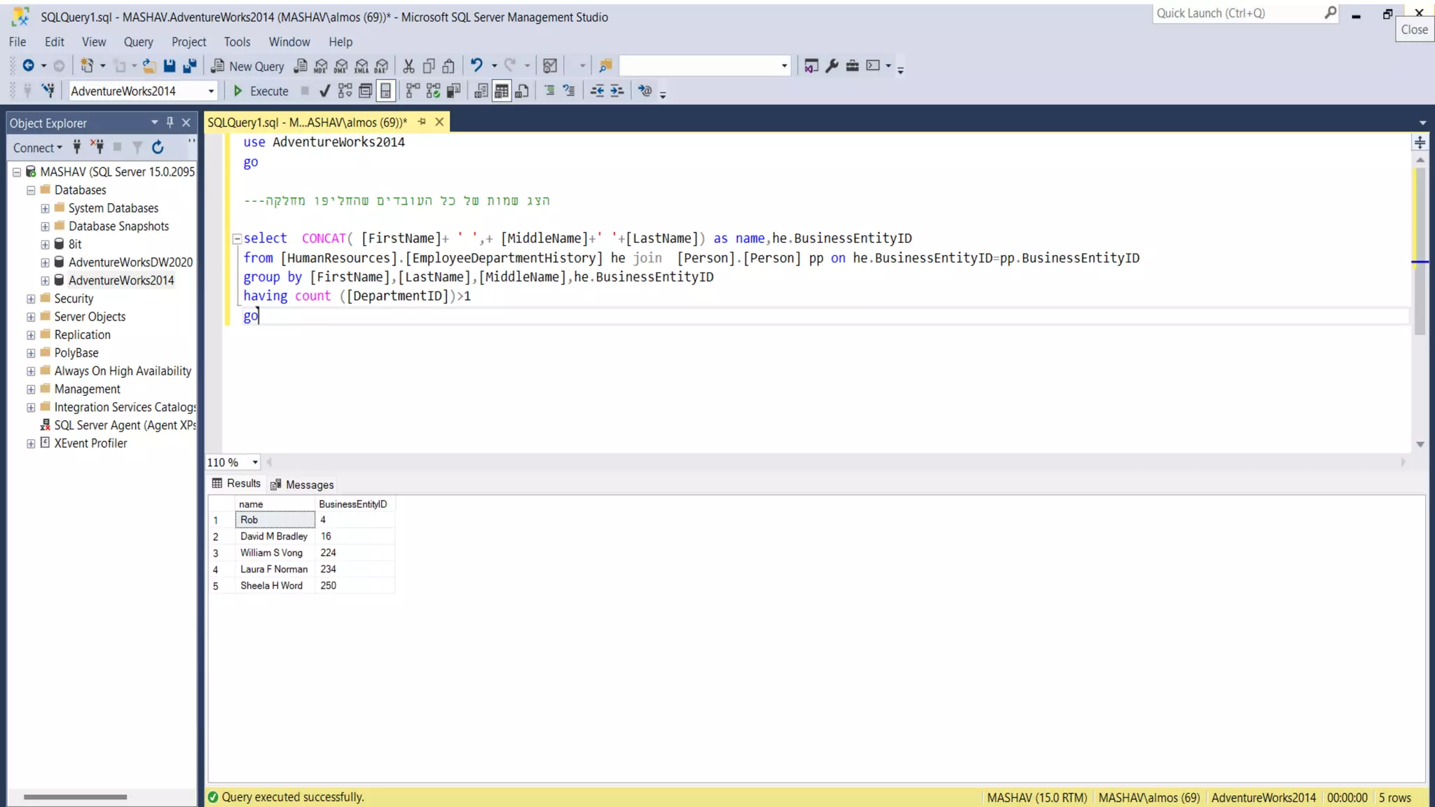 Sql Server Maria SQL Project Maria Veitsman | PPTX