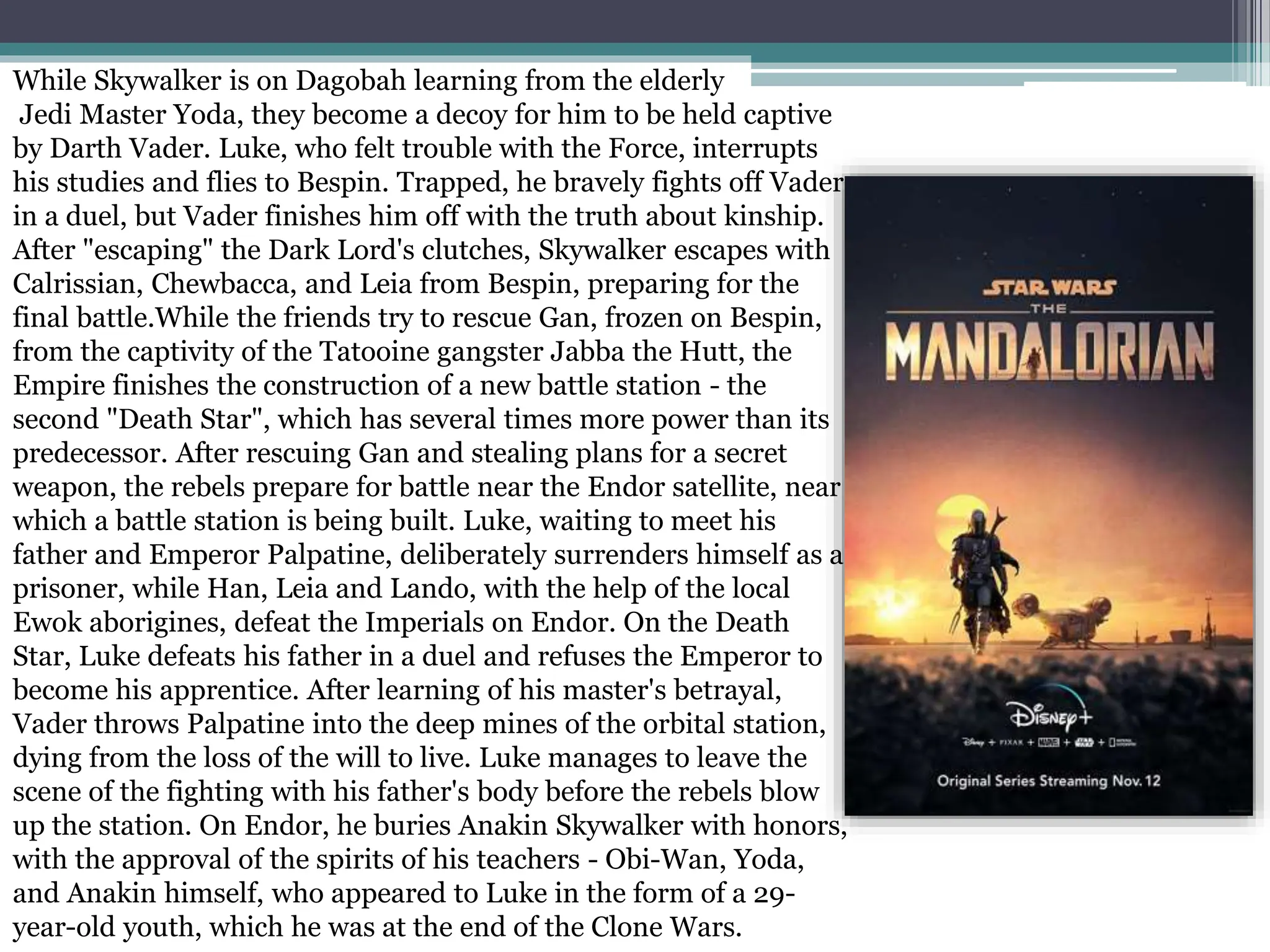 Small Presentation About Star Wars Pptx