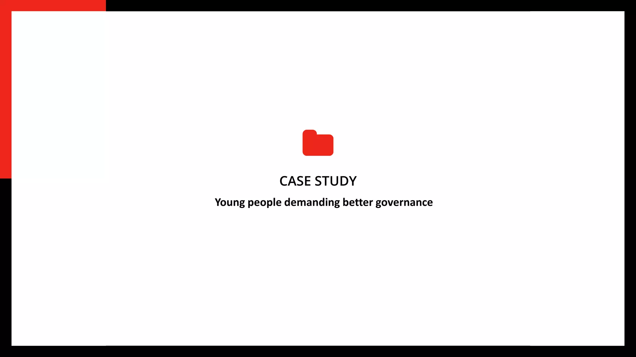 CASE STUDY
Young people demanding better governance
 