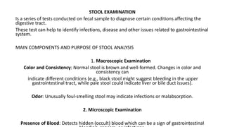 explained procedures for stool sample analysis | PPT