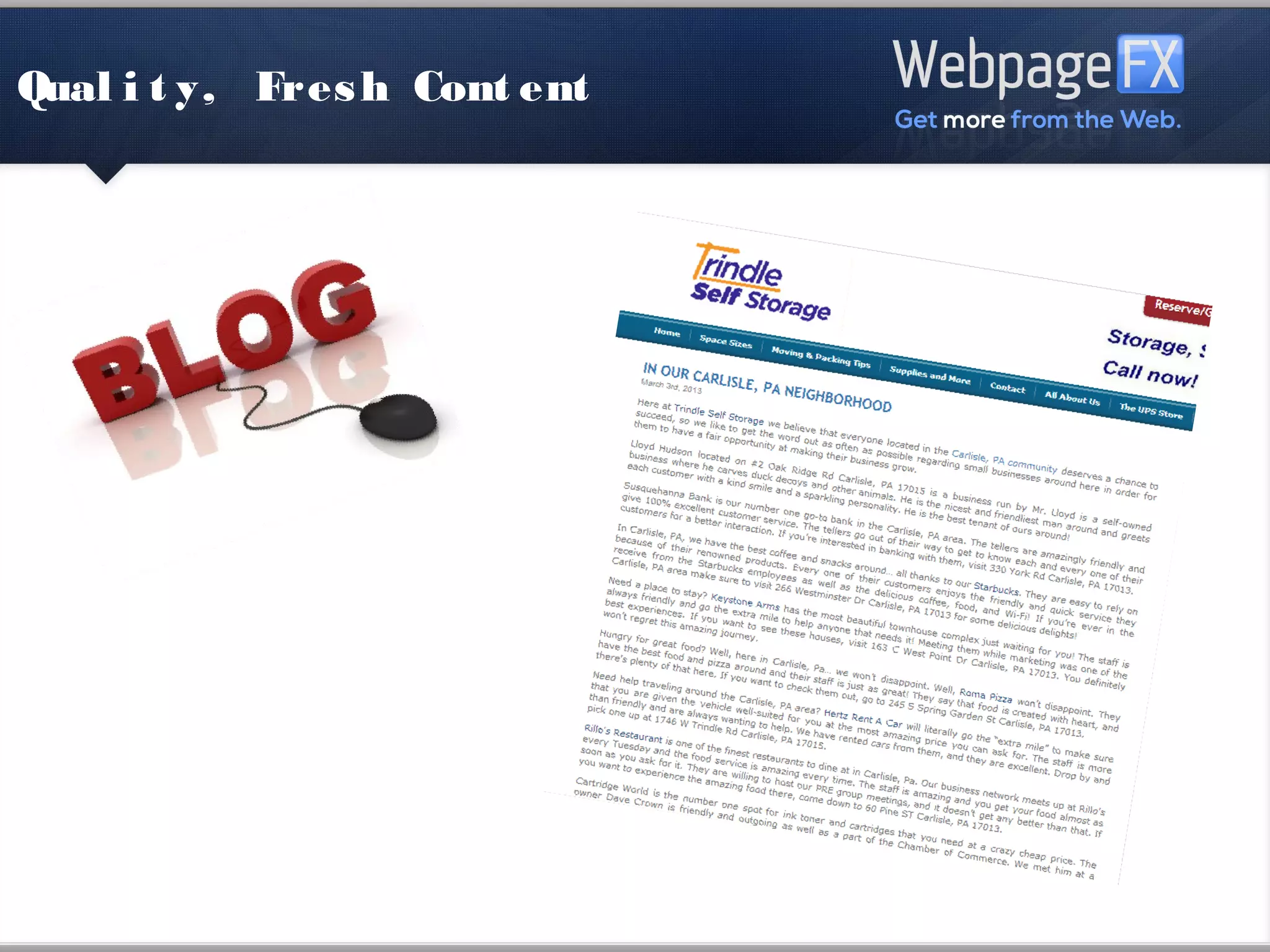 Quality, Fresh Content
 