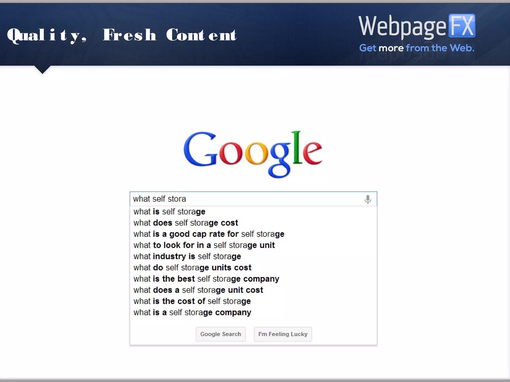 Quality, Fresh Content
 