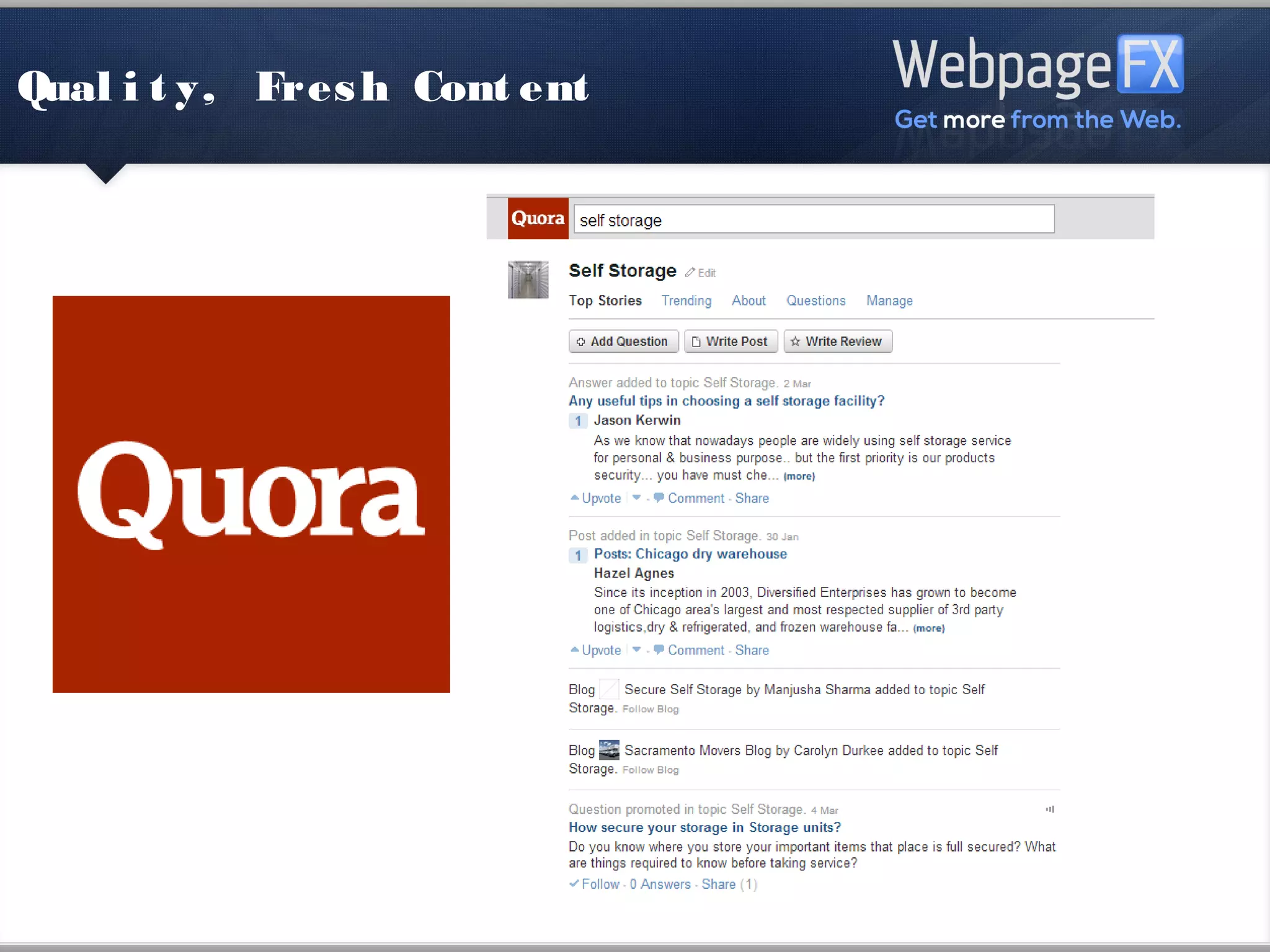 Quality, Fresh Content
 