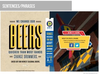 Sentences/Phrases




                    http://www.deweyspizza.com/
 
