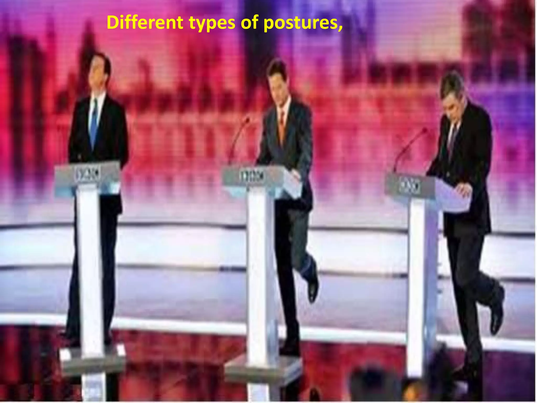 Different types of postures,