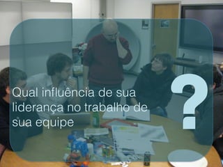 Qual inﬂuência de sua
liderança no trabalho de
sua equipe                 ?
 