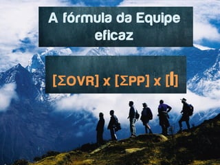 A fórmula da Equipe
      eficaz


[ΣOVR] x [ΣPP] x [ I ]
 