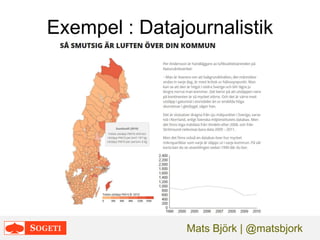 Exempel : Datajournalistik

Mats Björk | @matsbjork

 