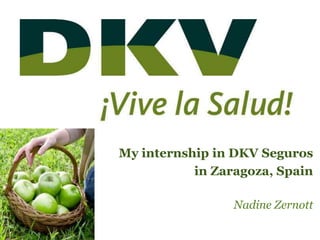 My internship in DKV Seguros
in Zaragoza, Spain
Nadine Zernott
 
