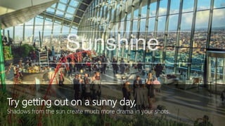 Try getting out on a sunny day,
Shadows from the sun create much more drama in your shots.
 