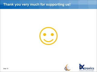 Thank you very much for supporting us!
Slide 15
 