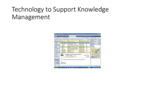Technology to Support Knowledge
Management
 