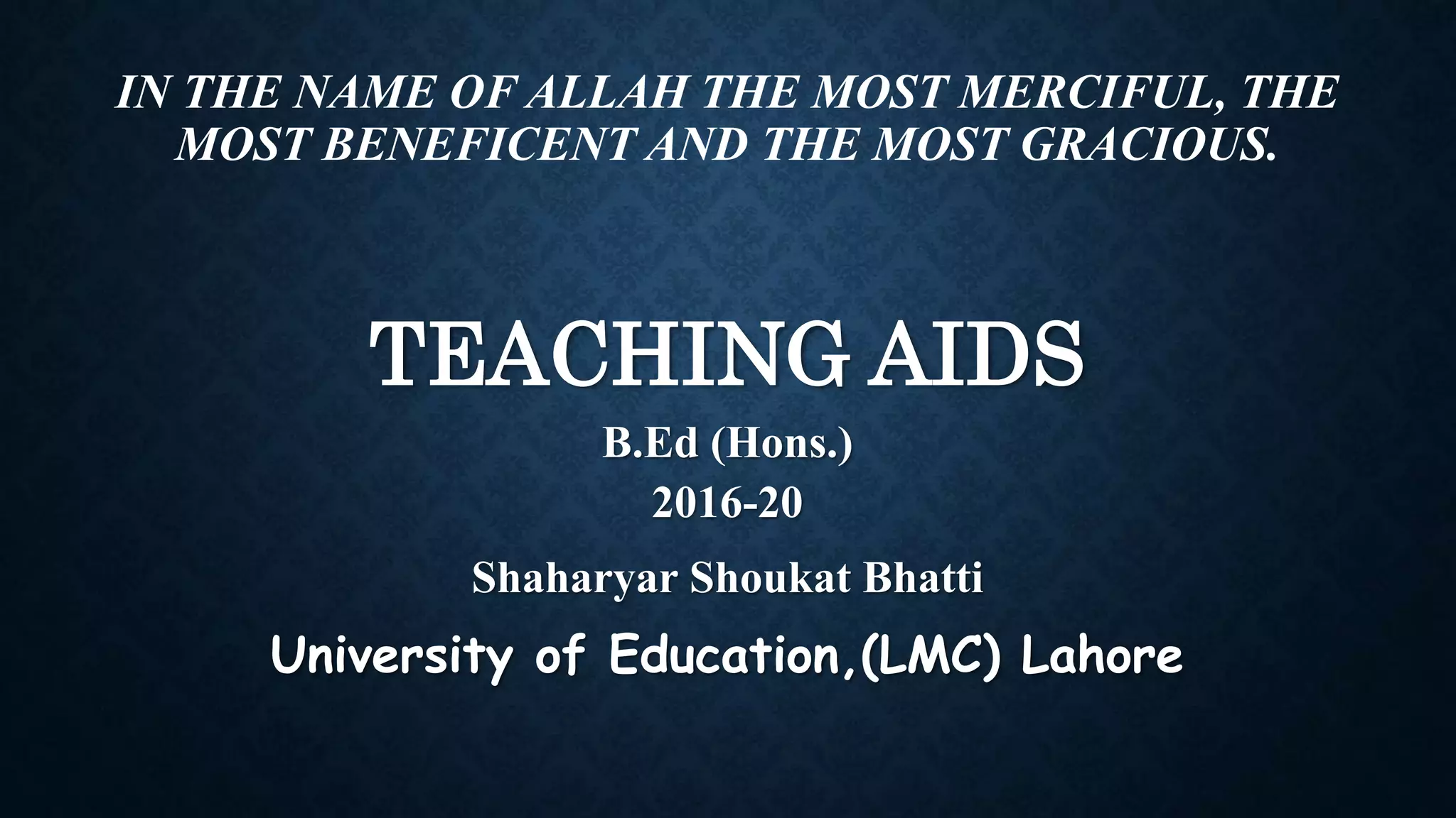 Presentation teaching aids PPT