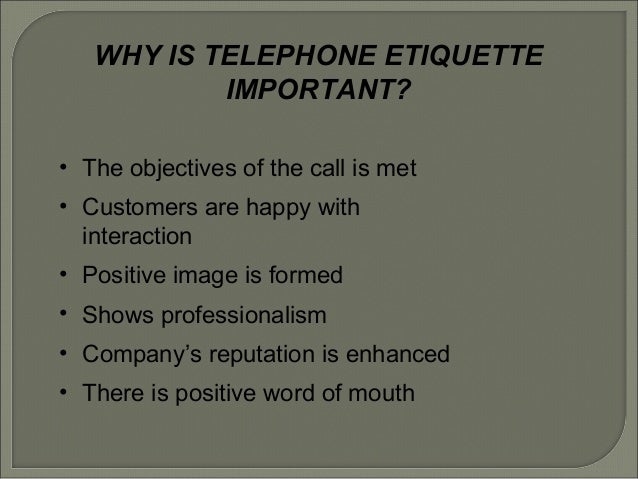 Presentation: Telephone Etiquette