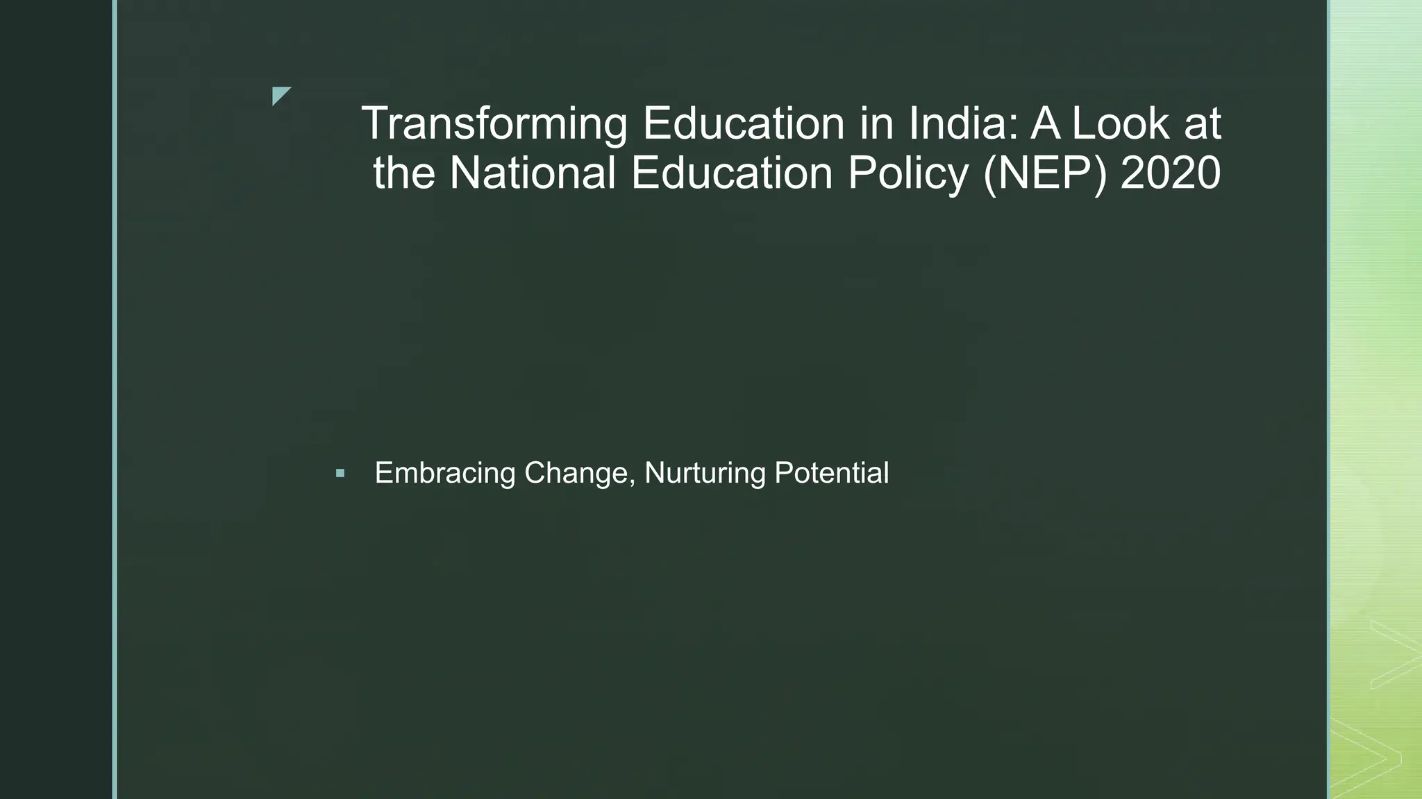 National education policy 2020 power point presentation test slide | PPTX