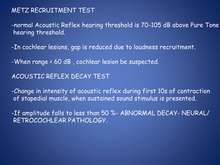 TESTS FOR AUDITORY ASSESSMENT | PPT
