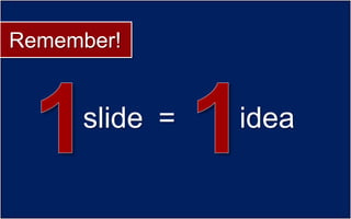 Remember!


     slide =   idea
 
