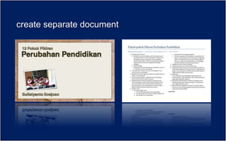 create separate document
 