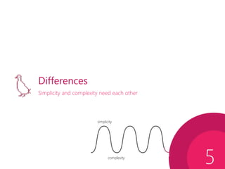 Differences
Simplicity and complexity need each other
5
simplicity
complexity
 