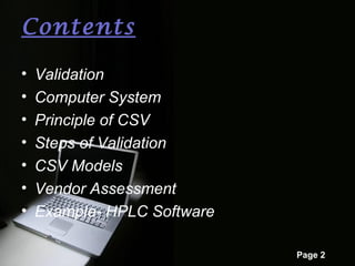 Computer System Validation | PPT | Operating Systems | Computer ...