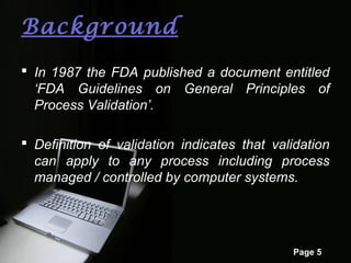 Computer System Validation | PPT
