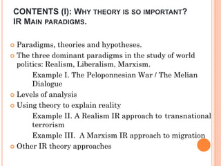 Presentation Theories International Relations Theories | PDF