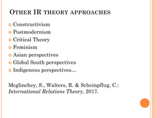 Presentation Theories International Relations Theories | PDF