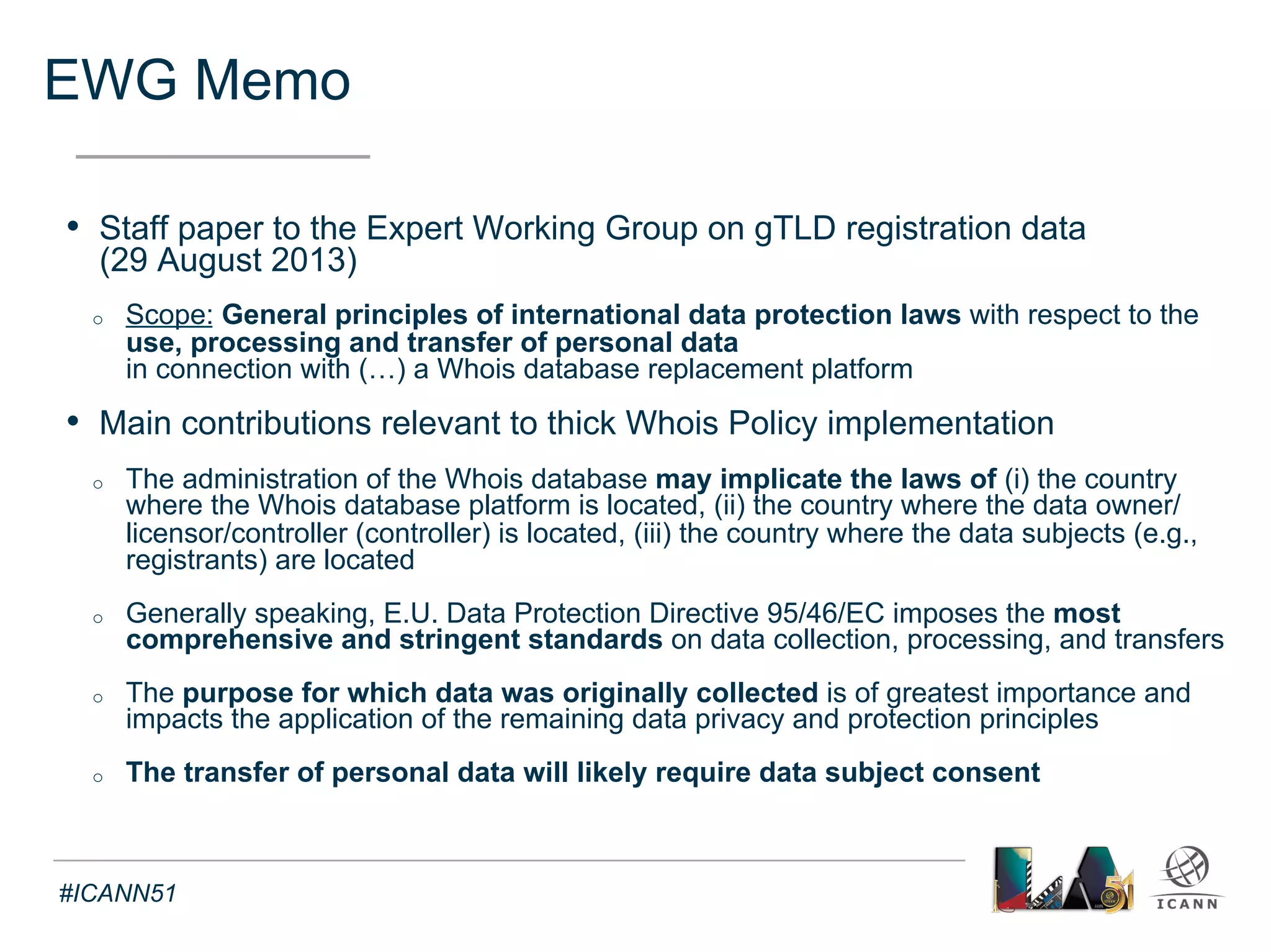 Text 
Implementation 
Considerations 
#ICANN51 
 
