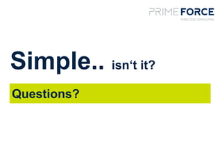 Simple.. isn‘t it?
Questions?
 