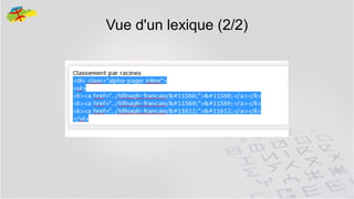 Vue d'un lexique (2/2)

27

 