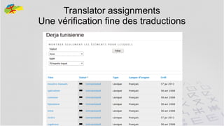 Translator assignments
Une vérification fine des traductions

39

 