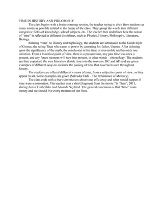 Presentation time in history | DOC | Education