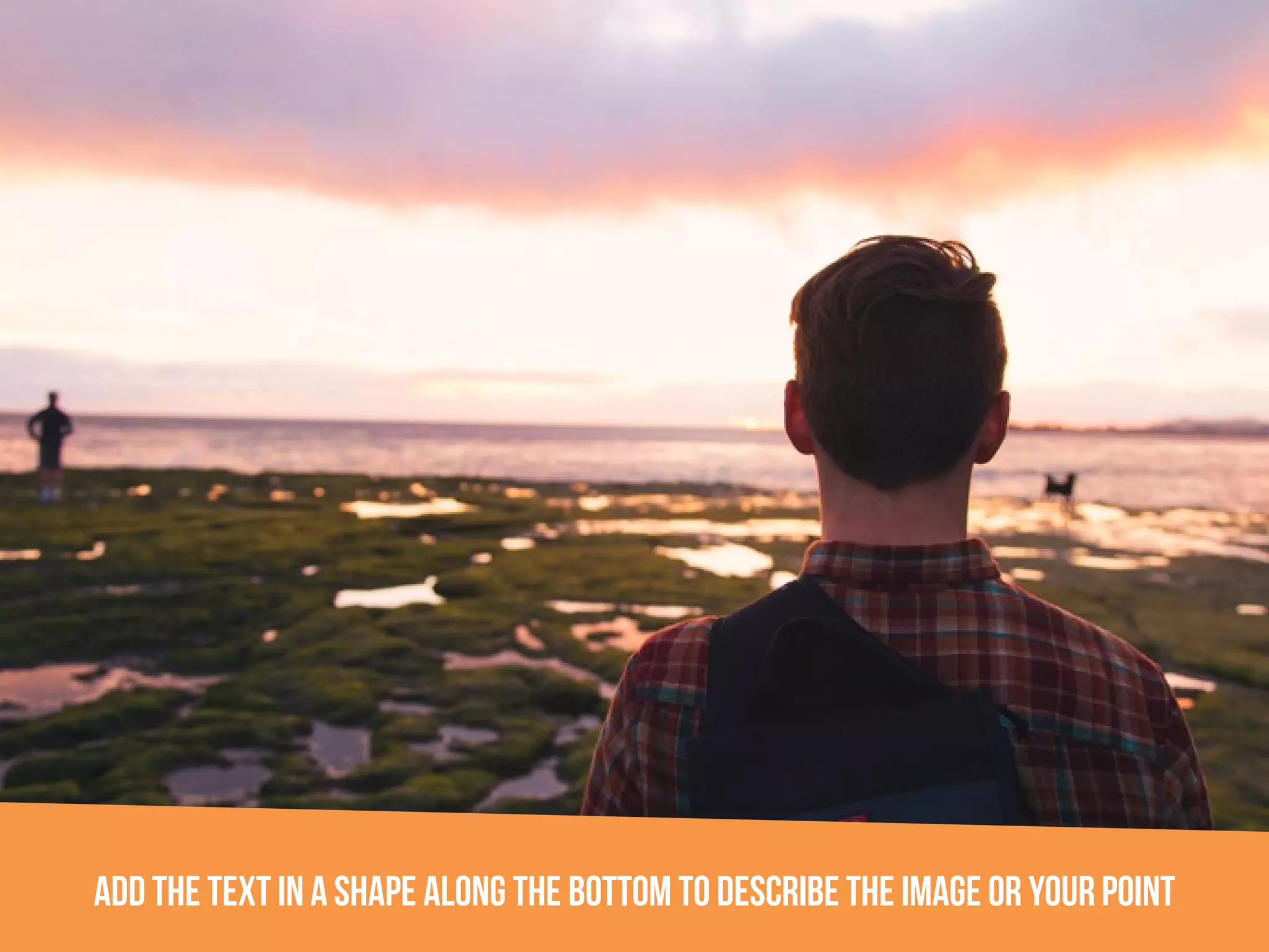 Add the text in a shape along the bottom to describe the image or your point
 