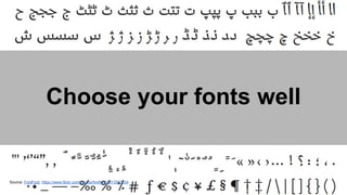 Choose your fonts well 
Source: FontFont, https://www.flickr.com/photos/fontfont/3613567334 
 