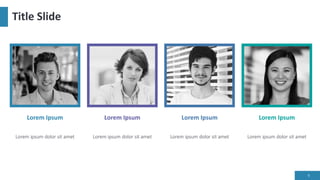 Title Slide
9
Lorem Ipsum
Lorem ipsum dolor sit amet
Lorem Ipsum
Lorem ipsum dolor sit amet
Lorem Ipsum
Lorem ipsum dolor sit amet
Lorem Ipsum
Lorem ipsum dolor sit amet
 