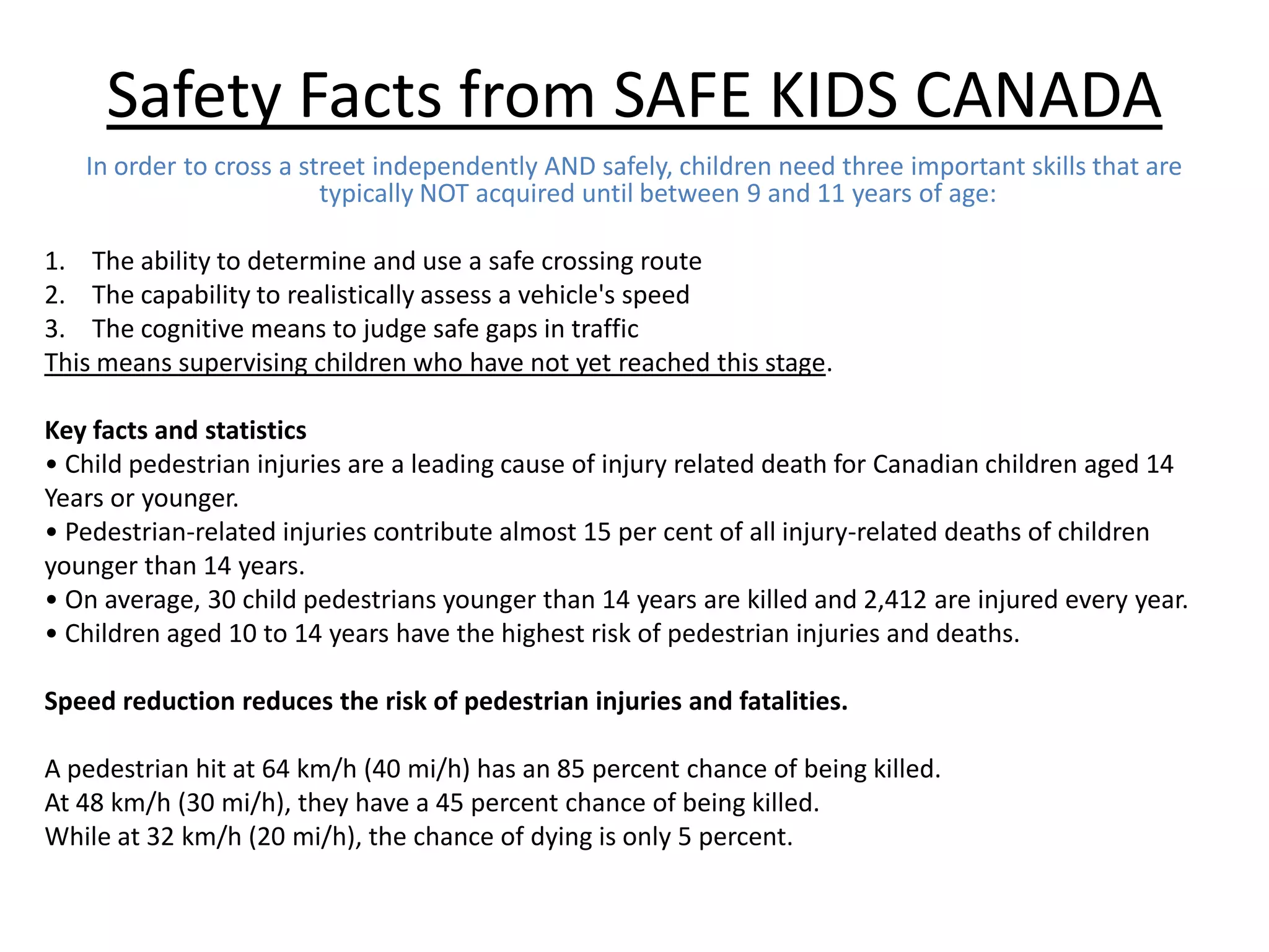 ResearchWe interviewed concerned parents, Sustainable Resources Development, Volker Steven, the Municipality Administration, the Municipality Bylaw Officer, Alberta Transportation, Alberta Education, each Division/District Transportation Department, and CP Rail to determine any safety issues in regards to elementary aged children walking to school within 2.4 kilometers of specifically Horace Allen School, and the Crowsnest Pass in general.Issue 1: Special Municipal Status	The Municipality of the Crowsnest Pass is over 30 km in length, and has a population of 5700.  It has a major highway (#3),  a river (Crowsnest),  and a railway running through the middle of the valley and is one of three major transportation corridors running between Alberta and British Columbia (the others being Jasper and Banff).  Due to its amalgamation, it is recognized as a unique community in Alberta’s Municipal Governance Act, Alberta Regulation 378/94.  The two other areas with this consideration are Cold Lake and Redcliffe.  Their different bussing policies address the concerns outlined in this presentation.