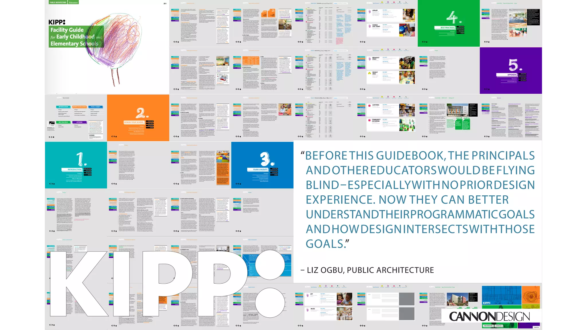 How are KIPP schools different?                                                                                                                                                           Key Questions to Ask                                                                                                                                                                      General Space Considerations




                                                                                                                                                                                                                                   KIPP schools share a core set of operating              wide variety of choice in learning environments                                                                                   Can your students walk or bike to school?                 Funding/Financing                                                                                                              face that can contribute to better sound control
                                                                                                                                                                                                                                   principles known as the Five Pillars that often         and tools to support their achievement goals?          Quick and Easy ~ With KIPP stu-                                            Is a municipal recycling service available in                                                                  Learn more ~ Tap into Community                                           in an open flexible classroom environment is the                                       130-                 Quick and Easy ~ As you're look-
                                                                                                                                                                                                                   Prologue
                                                                                                                                                                                                                                   distinguish a KIPP school. Content in this guide      • How is commitment displayed within the school          dents spending more time in the                                            this location?
                                                                                                                                                                                                                                                                                                                                                                                                                                                                                       How will you work with your design team to
                                                                                                                                                                                                                                                                                                                                                                                                                                                                                       establish a project or facilities budget?            Development Financial Institutions                                        ceiling. Many interior construction materials are
                                                                                                                                                                                                                                                                                                                                                                                                                                                                                                                                                                                                                                                                                      100%                  145%                  ing for furniture to place in your
                                                                                                                                                                                                  How do I use this manual?        considers how each pillar relates to a school’s         facility?                                              classroom, taking advantage of day-                          Prologue                                                                How do you value first costs over long-term          (CDFIs) like LISC, IFF and NCB.                             Prologue      prescribed a noise reduction coefficient (NRC).                                                             schools, consider buying used
                                                                                                                                                                                                        Why us? Why now?           physical learning environment. We have out-           • Will your facility provide space and opportunity       lighting will create a more dynamic                                        Operations/Procurement                                    costs?                                               Find out how to contact them in the                                       The NRC rates the sound-absorptive proper-                                                                  furniture as an affordable and envi-
                                                                                                                                                                                                                                                                                                                                                                                           School Design Plan Alignment                                                                                                                                                             School Design Plan Alignment
                                                                                                                                                                                                                                   lined a few big picture ideas related to those          to allow students, teachers, parents and the           and less static learning space.                                                                                                      Do you have a strategy for reaching out to fi-       Appendix under Funding.                                                   ties of a material. Your design or facilities team              Typical                    Typical          ronmentally conscious strategy for
                                                                                                                                                                                             How are KIPP schools different?                                                                                                                                                                                                 Where will furniture and technology come from?
                                                                                                                                                                                                                                   pillars.                                                surrounding community to build or show their                                                            Key Questions to Ask
                                                                                                                                                                                                                                                                                                                                                                                                                                                                                       nancial institutions?
                                                                                                                                                                                                                                                                                                                                                                                                                                                                                                                                                                                            Key Questions to Ask      should consider ceiling tiles which have a noise            Elementary            Early Childhood           purchasing high quality furniture. A
                                                                                                                                                                                                                                                                                                                                                                                                                             Regional support center? School district? Can                                                                                                                                                                                                         Classroom                 Classroom
                                                                                                                                                                                                                                                                                           commitment?                                                                                      General space considerations
                                                                                                                                                                                                                                                                                                                                                                                                                                                                                       Have you made connections with community                                                      General space considerations     reducing coefficient of .70 or higher, depending                                                            number of companies, such as IRN
                                                                                                                                                                                                                                                                                                                                                                                                                             you influence the furniture selection process to                                                               Learn more ~ Are you facing the
                                                                                                                                                                                                                               1. High Expectations                                                                                                                                                                          align with your vision for the educational spaces?        development financial institutions (CDFIs) that      complex task of implementing a
                                                                                                                                                                                                                                                                                                                                                                                                                                                                                                                                                                                                                      on the size of your classrooms.                                                                             and Habitat for Humanity ReStores,
                                                                                                                                                                                                                                 KIPP schools have clearly defined and mea-              3. More Time                                                                                                                        How will you handle facility operations? Do you           focus on providing loans to nonprofit organiza-      new facilities development project
                                                                                                                                                                                                                                                                                                                                                                                                                                                                                                                                                                                                                                                                                                                                  are good sources for such products.
                                                                                                                                                                                                                                 surable high expectations for academic                    KIPP schools know that there are no shortcuts                                                                                                                                               tions in your area?                                                                                                            BaCKgRounD noIse                                      Your EC students are much smaller than Elemen-
                                                                                                                                                                                                                                                                                                                                                                                                                             have the ability to invest in safe cleaning prod-                                                              or a renovation to include features
                                                                                                                                                                                                                                 achievement and conduct that make no ex-                  when it comes to success in academics and                                                                                                                                                   Are there any grants or funding opportunities                                                                                                                                        tary or Middle school students, but that does not
                                                                                                                                                                                                                                                                                                                                                                                                                             ucts for young children?                                                                                       that will save energy, reduce costs                                       Background noise can come from many sourc-
                                                                                                                                                                                                                                 cuses based on the students’ backgrounds.                 life. With an extended school day, week and                                                                                                                                                 available in your area that are specific to sus-                                                                                                                                     mean your EC classrooms should be smaller.
                                                                                                                                                                                                                                                                                                                                                                                                                                                                                                                                            and be more environmentally                                               es including outdoor traffic, adjacent program
                                                                                                                                                                                                                                 Students, parents, teachers and staff create              year, students have more time in the class-                                                                                                                                                 tainable design strategies?                                                                                                                                                          In fact, an EC room needs to be much larger,
                                                                                                                                                                                                                                                                                                                                                                                                                             Design and planning team                                                                                       friendly? Consult NCB Capital                                             spaces, electrical equipment, plumbing and
                                                                                                                                                                                                                                 and reinforce a culture of achievement and                room to acquire the academic knowledge and                                                                                                                                                                                                                                                                                                                                       400-500 square feet (sf) more, on average, than
                                                                                                                                                                                                                                                                                                                                                                                                                             Assembling a project team at the beginning of                                                                  Impact's guide to building a sus-                                         HVAC equipment. Electrical light fixtures can
                                                                                                                                                                                                                                 support through a range of formal and infor-              skills that will prepare them for competitive                                                                                                                                                                                                                                                                                                                                    a typical classroom space for 1st to 4th grade
                                                                                                                                                                                                                                                                                                                                                                                                                             the project is crucial to ensure that the team is                                                              tainable, high-performance char-                                          be outfitted with low noise ballasts or ballasts
                                                                                                                                                                                                                                 mal rewards and consequences for academic                 high schools and colleges, as well as more op-                                                                                                                                                                                                                                                                                                                                   students.
                                                                                                                                                                                                                                                                                                                                                                                                                             working together holistically from beginning                                                                   ter school facility, The Sustainable                                      can be located in remote enclosed spaces.
                                                                                                                                                                                                                                 performance and behavior.                                 portunities to engage in diverse extracurricu-                                                                                                                                                                                                   Answer Key. Visit the website                                             When possible, classrooms should not share
                                                                                                                                                                                                                                                                                                                                                                                                                             to end in relation to design, budget, and the                                                                                                                                                                                                  The total number of square feet allocated for a
                                                                                                                                                                                                                               • How are your high expectations supported by               lar experiences.




              Fac ty Gu de
                                                                                                                                                                                                                                                                                                                                                                                                                             overall charter school mission. What existing                                                                                                                                            a common wall with a bathroom. Plumbing
                                                                                                                                                                                                                                 the physical environments where your students           • How does your facility impact each young child                                                                                                                                                                                                                                                                                                                                   classroom will depend on local regulations. Al-
                                                                                                                                                                                                                                                                                                                                                                                                                             expertise (staff and board members) can you                                                                                                                                              lines will impact the class less if they are run
                                                                                                                                                                                                                                 learn?                                                    who spends a longer day inside?                                                                                                                                                                                                                  Learn more ~ Look into local                                                                                                    lowing just enough space to meet guidelines is
                                                                                                                                                                                                                                                                                                                                                                                                                             tap and in what areas do you need to supple-                                                                                                                                             through corridor spaces. Classroom equip-
                                                                                                                                                                                                                               • How are you maintaining high expectations for           • Will your facility provide areas to learn in differ-                                                                                                                                                                                             grant opportunities for sustain-                                                                                                not always ideal. Often times this will limit your
                                                                                                                                                                                                                                                                                                                                                                                                                             ment with outside advisors/consultants?                                                                                                                                                  ment can contribute to noise levels as well.
                                                                                                                                                                                                                                 your physical space itself, despite facilities that       ent ways throughout the day?                                                                                                                                                                                                                     able learning components: Adding                                                                                                ability to teach in a variety of learning settings.   Quick and Easy ~ Throw pillows can
                                                                                                                                                                                                                                                                                                                                                                                                                             Who are your critical partners? Local busi-                                                                                                                                              Projectors and computers should be selected
                                                                                                                                                                                                                                 may not be ideal or in the best of conditions?                                                                                                                                                                                                                                                             photovoltaic panels to your facil-                                                                                                                                                    provide a quick and easy way to pro-
                                                                                                                                                                                                                                                                                                                                                                                                                             nesses? Education groups? Board of Realtors?                                                                                                                                             for lowest noise level fans and when these
                                                                                                                                                                                                                                                                                         4. Power to Lead                                                                                                                                                                                                                                   ity can be a great learning tool                                                                                                Always consider, in addition to the base square       vide a flexible learning environment.
                                                                                                                                                                                                                                                                                                                                                                                                                             Local school district? Neighborhood groups?                                                                                                                                              items are not in use, they should be turned off.
                                                                                                                                                                                                                               2. Choice & Commitment                                                                                                                                                                                                                                                                                       for the students and it absorbs                                                                                                 footage required by local regulation, the space       Use them to create a reading envi-




               o Ear y Ch dhood and
                                                                                                                                                                                                                                                                                           KIPP School Leaders and Executive Directors                                                                                       Parents? Local newspaper?                                                                                      expensive energy consumption at                                                                                                 needed for secondary spaces such as cabinets,         ronment or group work area away
                                                                                                                                                                                                                                 Students, their parents, and the faculty of each          represent effective academic and organization-                                                                                    Who is responsible for determining the state                                                                                                                                           2.5 Size of space                                       cubbies, closets and toilets, which is typically
                                                                                                                                                                                                                                                                                                                                                                                                                                                                                                                                            the peak period of your school day.                                                                                                                                                   from the student's everyday desk.
                                                                                                                                                                                                                                 KIPP school choose to participate in the pro-             al leaders who understand that great schools                                                                                      or municipality specific code requirements for                                                                                                                                           The following outlines a series of general space
                                                                                                                                                                                                                                                                                                                                                                                                                                                                                                                                            Research programs that provide                                                                                                  an additional 20 sf/student and accounted for
                                                                                                                                                                                                                                 gram. No one is assigned or forced to attend a            require great leaders. There is control over the                                                                                  your schools? Consider: Operations staff, de-                                                                                                                                            considerations that should be applied to the
                                                                                                                                                                                                                                                                                                                                                                                                                                                                                                                                            financial assistance for energy ef-                                                                                             in the recommendations in this document.
                                                                                                                                                                                                                                 KIPP school. Everyone must make and uphold                school budget and personnel. There is freedom                                                                                     sign team.                                                                                                                                                                               overall vision of your facility. Each of these
                                                                                                                                                                                                                                                                                                                                                                                                                                                                                                                                            ficiency retrofits, such as the State
                                                                                                                                                                                                                                 a commitment to the school and to each other              to swiftly move dollars or make staffing chang-                                                                                   KIPP makes decisions quickly. How are you                                                                                                                                                considerations should be thought of as launch
                                                                                                                                                                                                                                                                                                                                                                                                                                                                                                                                            of California's Savings by Design
                                                                                                                                                                                                                                 to put in the time and effort required to achieve         es, allowing maximum effectiveness in helping                                                                                     working with your design team to ensure that                                                                                                                                             points for a dialogue with your design and facili-
                                                                                                                                                                                                                                                                                                                                                                                                                                                                                                                                            program that offers design as-
                                                                                                                                                                                                                                 success.




              E ementary Schoo s
                                                                                                                                                                                                                                                                                           students learn.                                                                                                                   communication is effective?                                                                                                                                                              ties team.
                                                                                                                                                                                                                                                                                                                                                                                                                                                                                                                                            sistance and incentives to create
                                                                                                                                                                                                            7                  • How will your facility provide students with a          • How will your facility express your point of view?                                                          14                                                                                                                                                                                       21
                                                                                                                                                                                                                                                                                                                                                                                                                                                                                                                                            energy-efficient buildings. Visit the




                                                                                                                                                                                                                                                     How are KIPP schools different?
                                                                                                                                                                                                                                                                                                                                                                                                                                               General Space Considerations                                                                                                                                                              General Space Considerations




                                                                                                                                                                                                                               • How will your design decisions allow flexibil-
                                                                                                                                                                                                                                   ity for future leaders to express their points of                                                              Quick and Easy ~ New ways of                                               The following outlines a series of general and        · Increased student attendance                                                                                                                                                          2.7 Play
                                                                                                                                                                                                                   Prologue                                                                                                                                                                                                  sustainable space considerations that should          · Improved teacher retention                                                                                                                        KiNDEr-      grADES   grADES                                                               Learn more ~ imagination
                                                                                                                                                                                                                                   view?                                                                                                          learning include using the building                                                                                                                                                                                                                                                                                       KIPP students and teachers have a much lon-
                                                                                                                                                                                                  How do I use this manual?                                                                                                                       as a teaching tool. From showcas-                                          be applied to the overall vision of your facil-       · Financial savings                                                                                                                                 gArTEN       1-2      3-4                                                                  Playground and KaBoom! In New
                                                                                                                                                                                                                                                                                                                                                                                                                                                                                                                                                                                                                                                                            ger school day than most students. Play and a
                                                                                                                                                                                                        Why us? Why now?       5. Focus on Results                                                                                                ing metering to teach about energy                           Prologue      ity. Each of these considerations should be           · Environmentally friendly                                                                                           Prologue                                                            place for play is therefore even more crucial         York City, Rockwell Group, an ar-
                                                                                                                                                                                                                                                                                                                                                  or setting up worm bins to teach                                           thought of as launch points for a dialogue with       · Hands-on learning                                                                                                              CHAir              10-12”       12-14”   14-16”                                                               chitecture firm, compiled years of
                                                                                                                                                                                             How are KIPP schools different?     KIPP schools relentlessly focus on high stu-                                                                                                              School Design Plan Alignment                                                                                                                                                             School Design Plan Alignment                                                            for the KIPP student. An inherently critical
                                                                                                                                                                                                                                                                                                                                                  about waste and lifecycle, a school's                                      your design and facilities team, with the over-                                                                                                                                                                                                space for young learners, the space where             research to develop the Imagination
                                                                                                                                                                                                                                 dent performance on standardized tests and                                                                                                                                                                                                                                                                                                                                         TABLE              18-20”       20-22”   23-25”
                                                                                                                                                                                                                                                                                                                                                  physical environment can provide
                                                                                                                                                                                                                                                                                                                                                                                                   Key Questions to Ask      arching goal of developing your schools as                Highly sustainable learning environments                                                             Key Questions to Ask
                                                                                                                                                                                                                                                                                                                                                                                                                                                                                                                                                                                                                                                                            young students can play should be considered          Playground Initiative. (Playground
                                                                                                                                                                                                                                 other objective measures. Just as there are no
                                                                                                                                                                                                                                                                                                                                                  easy and tangible connections to is-      General space considerations     places for enhanced teaching and learning.                can often be defined by several characteris-                                                  General space considerations
                                                                                                                                                                                                                                                                                                                                                                                                                                                                                                                                                                                                                    CouNTErToP         24-26”       26-28”   30-32”         beyond the classroom and the playground. Al-          in a box). KaBOOM!, the nation's
                                                                                                                                                                                                                                 shortcuts, there are no excuses. Students are
                                                                                                                                                                                                                                                                                                                                                  sues such as sustainability.                                                                                                         tics. The Collaborative for High Performance                                                                                                                                         low grasses and leafy plants to grow outside          leading not-for-profit dedicated
                                                                                                                                                                                                                                 expected to achieve a level of academic perfor-
                                                                                                                                                                                                                                                                                                                                                                                                                           1. SuStainability                                           Schools (CHPS, pronounced “chips”) has iden-                                                                                 Table: Appropriate furniture heights
                                                                                                                                                                                                                                                                                                                                                                                                                                                                                                                                                                                                                                                                            the walls of the school. Children will be pro-        to bringing play back into the lives
                                                                                                                                                                                                                                 mance that will enable them to succeed at the
                                                                                                                                                                                                                                                                                                                                                                                                                                                                                       tified some of the most critical elements:                                                                                                                                           vided with endless opportunities for play and         of children, has partnered with
                                                                                                                                                                                                                                 nation’s best high schools and colleges.                                                                         "Learning is far more complicated                                          KIPP students and teachers have been able to                                                                   Learn more ~ Interested in finding
                                                                                                                                                                                                                               • Look at your learning space with 21st-century                                                                                                                                               prevail over inadequate facilities and perform        ·   Healthy                                              out more about a particular strat-
                                                                                                                                                                                                                                                                                                                                                                                                                                                                                                                                                                                                                    2.6 Spatial character                                   discovery when nature appears in unexpected           Rockwell Group to carry these
                                                                                                                                                                                                                                                                                                                                                  than once thought. Complications                                                                                                 ·   Comfortable                                                                                                                    KIPP students spend more time at school.              places.                                               ideas to playgrounds across the
                                                                                                                                                                                                                                 eyes: Does it work for what we know about                                                                                                                                                   at a high level, but a well-designed facility                                                                  egy listed in this section? You or
                                                                                                                                                                                                                                                                                                                                                  arise because learning involves                                                                                                  ·   Energy and Material Efficient                                                                                                  The longer day affords more flexibility for the                                                             country. KIPP Central City Academy
                                                                                                                                                                                                                                 learning today and how a KIPP school educates                                                                                                                                               can truly enhance performance and make the                                                                     your architect should check out the
                                                                                                                                                                                                                                                                                                                                                  more than just school, curriculum                                                                                                ·   Easy to Maintain and Operate                                                                                                   teachers. The classrooms should likewise al-                                                                in New Orleans, LA was a recipient
                                                                                                                                                                                                                                 a child, or just for what we knew about learning                                                                                                                                            experience healthier and even more reward-                                                                     Resources section at the back of                                                                                                Ideally the play space will be outdoors (as
                                                                                                                                                                                                                                                                                                                                                  and test results. It is, rather, the                                                                                             ·   Safe and Secure                                                                                                                low for greater flexibility.                                                                                of a KaBOOM! Playground in a Box
                                                                                                                                                                                                                                 in the past?                                                                                                                                                                                ing. Considerations of a facility’s impact on the                                                              this guide.                                                                                                                     space and safety allow). The act of play will
                                                                                                                                                                                                                                                                                                                                                                                                                                                                                   ·   Adaptable to Changing Needs                                                                                                                                                                                                                in 2008. Visit the Resources section
                                                                                                                                                                                                                                                                                                                                                  result of the complex interplay be-                                        health of its occupants are especially important                                                                                                                                                                                               give the students a much needed stress re-
                                                                                                                                                                                                                                                                                                                                                  tween the child’s body, diet, family                                       given the extended time that KIPP students and        ·   Community Resource                                                                                                             EC spaces need to accommodate varied learn-           lease, and will provide an opportunity for
                                                                                                                                                                                                                                                                                                                                                  life, security, neighborhood, teach-                                       teachers spend in the school building. Sustain-                                                                                                                                          ing and play activities. Some of these accom-         physical activity. The play space can provide
                                                                                                                                                                                                                                                                                                                                                                                                                             ability provides a vehicle through which to cre-          Creating a school with these characteristics                                                                                   modations include: wet space (ideally located         another bridge to the surrounding community.
                                                                                                                                                                                                                                                                                                                                                  ers, school, peers, access to infor-                                                                                                 is best achieved with an integrated, "whole
                                                                                                                                                                                                                                                                                                                                                                                                                             ate a school facility that is an enduring asset to                                                                                                                                       near the entrance and the room’s sink) and
                                                                                                                                                                                                                                                                                                                                                  mation, and a great deal more."                                                                                                      building" approach to the design process. That                                                                                 space for large projects to be built and stay         Steer clear of playground materials that include
                                                                                                                                                                                                                                                                                                                                                                                                                             its community: one that enhances teaching and
                                                                                                                                                                                                                                                                                                                                                  — David Orr, Professor of Environ-                                                                                                   is, key systems and technologies should be
                                                                                                                                                                                                                                                                                                                                                                                                                             learning, reduces operating costs, and protects                                                                                                                                          erected without inhibiting circulation. Ex-           pressure treated wood because of harmful
                                                                                                                                                                                                                                                                                                                                                  mental Studies and Politics at Oberlin                                                                                               considered together from the beginning of the
                                                                                                                                                                                                                                                                                                                                                                                                                             the environment.                                                                                                                                                                         tended school days require additional time for        chemicals. Ensure that children are playing in
                                                                                                                                                                                                                                                                                                                                                  College in his foreword to The Third                                                                                                 design process and optimized based on their                                                                                    snacks.                                               a pesticide free environment. Integrated pest
                                                                                                                                                                                                                                                                                                                                                  Teacher.                                                                                                                             combined impact on the comfort and produc-
                                                                                                                                                                                                                                                                                                                                                                                                                             According to the U.S. Green Building Coun-                                                                                                                                               The KIPP program's emphasis on reading                management systems can aid with this.
                                                                                                                                                                                                                                                                                                                                                                                                                             cil (USGBC), a sustainable or “green” school              tivity of students and teachers. At the end of                                                                                 actively engages students with books at every
                                                                                                                                                                                                                                                                                                                                                                                                                                                                                                                                            Visit this website to see more about
                                                                                                                                                                                                                                                                                                                                                                                                                             is school building or facility that creates a             the process the entire facility should be opti-
                                                                                                                                                                                                                                                                                                                                                                                                                                                                                                                                            the CHPS Classroom
                                                                                                                                                                                                                                                                                                                                                                                                                                                                                                                                                                                                                      opportunity. Providing students with cozy read-      2.8 Move
                                                                                                                                                                                                                                                                                                                                                                                                                             healthy environment that is conducive to learn-           mized for long-term performance, to the ex-                                                                                    ing nooks with adequate lighting will enhance         Before they started KIPP, co-founders Dave
                                                                                                                                                                                                                                                                                                                                                                                                                             ing while saving energy, resources and money              tent allowed by the specific constraints of each                                                                               a student’s ability to absorb the content they        Levin and Mike Feinberg were inspired by the
                                                                                                                                                                                                                                                                                                                                                                                                                                                                                       school’s local physical, budgetary, and political                                                                              are reading throughout the day. EC classrooms         way an experienced master teacher, Harriet
                                                                                                                                                                                                                                                                                                                                                                                                                             The USGBC has also highlighted the primary                environment.                                                                                                                   need adequate space for these various activities      Ball, kept her students attentive during the
                                                                                                                                                                                                                                                                                                                                                                                                                             benefits of green schools:                                Sustainable or 'green' design strategies touch                                                                                 to occur seamlessly and simultaneously.               school day. Ms. Ball shared with KIPP's found-
                                                                                                                                                                                                            8
                                                                                                                                                                                                                                                                                                                                                                                                       15                  · A healthy, productive learning environment                on many factors, ranging from energy use to                                                              22                                                                          ers her method of using songs, chants, move-




                                                    Table of Contents                                                                                                                         DESIGN
                                                                                                                                                                                              YOUR                                                                                                                                                                                                                                             General Space Considerations                                                                                                                                                              General Space Considerations
                                                                                                                                                                                              SCHOOL

                                                                                                                                                                                                                                                                                                                                                                                                                             paint selection. This guide focuses on sustain-           the associated absenteeism rates related to                                                                                    ments and dances to help the students engage          wise not be feasible to provide during certain
                                                                                                                                                                                                                                                                                                                                                                                                                             able and simple design strategies that most               asthma nationwide is estimated at 20 million.        Quick and Easy ~ All schools can                                          with material and remember lessons.                   stages of a KIPP school's development such as
                                                                                                                                                                                                                                                                                                                                                                                                                             schools can implement. Use it to help you                 If possible, choose a building or place your         save energy by turning off lights,                                                                                              a playground, gymnasium, auditorium, and li-
                                                                                                                                                                                                                                                                                                                                                                                                               Prologue      understand what strategies might be most                  classrooms in areas with operable windows.           computers and equipment at night.                                         The key is to make learning fun, to engage            brary. The key to sharing space successfully is
                                                                                                                                                                                                                                                                                                                                                                                                                             aligned with your pedagogical goals. Discuss              Letting fresh air in will decrease the amount of     Rio Rancho Public Schools saved                                           young students' bodies and minds and to keep          making sure all parties understand clear rules
                                                                                                                                                                                                                                                                                                                                                                                           School Design Plan Alignment
                                                                                                                                                                                                                                                                                                                                                                                                                             with your design and facilities team, who can             harmful toxins and particulates in the air. Your     an estimated $40,000 over a 10-day                                        plenty of blood pumping and oxygen flowing to         and expectations.
                                      Prologue                                         Prologue                                              Prologue                                                                                                                                                                                                                                              Key Questions to Ask      provide the expertise to turn these concepts              design team, including the engineer, can also        winter break by unplugging lights,                                        the brain.
                                                                                                                                                                                                                                                                                                                                                                                            General space considerations     into reality.                                             help suggest different strategies to increase        computers and other unused de-                                                                                                  Many organizations would benefit from hav-
                                      How do I use this manual?                        School Design Plan Alignment                          Phases of Development                                                                                                                                                                                                                                                                                                                     ventilation.                                         vices. They continue to “unplug”                                          Allow movement to occur throughout the                ing meeting or classroom space in the eve-
                                                                                                                                                                                                                                                                                                                                                                                                                           1.1 Indoor-Air quality                                                                                           for long weekends and vacations,                                          school day by investing in furniture that moves       nings and weekends when the KIPP schools
                                       Why KIPP Elementary?                            Key Questions to Ask                                  Program Checklist                                                                                                                                                                                                                                                                                                                         The materials you bring into your classrooms,        saving hundreds of thousands of                                           with children. Let the furniture absorb, rather       are not in session.
                                                                                                                                                                                                                                                                                                                                                                                                                             Young children are extremely vulnerable to
                                       Who can help?                                                                                                                                                                                                                                                                                                                                                                         harmful toxins and particulates because of their          including paints, carpets, finishes and furnish-     dollars each year on energy. Source:                                      than restrict, the movement of growing bod-
                                                                                       General Space Considerations                          Space Flashcards                                                                                                                                                                                                                                                                                                                          ings all contribute to your schools’ indoor air      USGBC Center for Green Schools                                            ies. Furniture should flex, adjust, roll and tilt     If you plan on sharing space with another
                                                                                                                                                                                                                                                                                                                                                                                                                             narrow airways, fast metabolism, and ongoing
                                      How are KIPP schools different?                                                                                                                                                                                                                                                                                                                                                                                                                  quality.                                                                                                                       safely.                                               school, consider equal and prominent signage
                                                                                                                                                                                                                                                                                                                                                                                                                             physical development. Because they are shorter,
                                                                                                                                                                                                                                                                                                                                                                                                                             children breathe air closer to the floor and since                                                                                                                                                                                             to promote pride and ownership of the facility.
                                                                                                                                                                                                                                                                                                                                                                                                                                                                                                                                            Learn more ~ Cleaning products
                                                                                                                                                                                                                                                                                                                                                                                                                             they often play on the floor, they are exposed to     1.2 Energy                                               can have a significant impact on
                                                                                                                                                                                                                                                                                                                                                                                                                                                                                                                                                                                                                      An attention endurance experiment at Per-             With arrangements where there is sharing of
                                                                                                                                                                                                                                                                                                                                                                                                                             cleaning chemicals in much higher concentra-              Energy costs are another significant place                                                                                     spectives Charter School in Chicago showed            space make sure to have a clear understand-
                                                                                                                                                                                                                                                                                                                                                                                                                                                                                                                                            indoor air quality. The Healthy
                                                                                                                                                                                                                                                                                                                                                                                                                             tions. In addition, metals such as lead and mer-          where schools could save tremendous                                                                                            that giving students increased opportunity to         ing around issues of building access.
                                                                                                                                                                                                                                                                                                                                                                                                                                                                                                                                            Schools Campaign releases an
                                                                                                                                        2. Design your school encourages big-                                                                                                                                                                                                                                                cury and gases such as radon settle close to the          amounts of money to reinvest in the education                                                                                  move while seated triggered above-average
                                                                                                                                                                                                                                                                                                                                                                                                                                                                                                                                            annual "Quick and Easy Guide to
                                                                                                                                        picture thinking about your school’s                                                                                                                                                                                                                                                 floor.                                                    of a young child. According to the U.S. Depart-                                                                                levels of concentration during test taking.
                                                                                                                                                                                                                                                                                                                                                                                                                                                                                                                                            Green Cleaning in Schools, provid-
                                                                                                                                        facility needs and alignment between                                                                                                                                                                                                                                                                                                           ment of Education, in year, it is estimated that     ing simple strategies, tools, and a
                                                                                                                                        physical environment and the goals                                                                                                                                                                                                                                                   Increasingly, states, such as Illinois, are pass-         schools spend $166 per student per year on                                                                                     Especially given KIPP's longer school day, stu-
                                      Prologue                                         Resources                                                                                                                                                                                                                                                                                                                                                                                                                                            product directory to help schools
                                                                                                                                        stated in the School Design Plan |                                                                                                                                                                                                                                                   ing laws requiring every school to have a green           energy expenditures. In total, that is often                                                                                   dents need space to move around, both in their
                                                                                                                                                                                                                                                                                                                                                                                                                                                                                                                                            implement effective green clean-
                                                                                                                                        3. Plan a facility provides facility plan-                                                                                                                 Prologue                                                                                                                  cleaning policy in place. Any school, regardless          more per child than what is spent for comput-        ing programs. Visit the Resources
                                                                                                                                                                                                                                                                                                                                                                                                                                                                                                                                                                                                                      classroom and larger spaces like dance stu-
                                      School Profiles                                  Acknowledgments                                                                                                                                                                                                                                                                                                                                                                                                                                                                                                                dios or gymnasiums, to prevent mental fatigue
 Navigation Tip ~ Use                                                                                                                   ning tools to help determine needs and                                                                                                                                                                                                                                               of location or budget, can make purchases and             ers and textbooks.                                   section at the back of this guide to
the embedded links to                                                                                                                   create a learning environment | 4. Best                                                                                                                                                                                                                                              be cleaned sustainably and responsibly.                                                                                                                                                  and distraction.
move back and forth
                                                                                                                                                                                                                                                                   School Design Plan Alignment                                                                                                                                                                                        According to the 2006 report Greening Amer-
                                                                                                                                                                                                                                                                                                                                                                                                                                                                                                                                            learn more.
                                                                                                                                        practices presents ideas and best prac-
through the document.                                                                                                                   tices concerning facility planning and                                                                                                                                                                                                                                               Indoor-air quality (IAQ) is inextricably linked           ica’s Schools, the average energy reduction                                                                                  2.9 Sharing space
                                                                                                                                        design that have been successful within                                                                                                  Key Questions to Ask                                                                                                                        to the increased percentage of young students             of a green school compared with conventional                                                                                   Sharing space with another school or com-
                                                                                                                                        the KIPP network and similar schools.                                                                                                                                                                                                                                                with asthma. Asthma is a condition that dis-              design is 33%. Imagine the possibilities with                                                                                  munit
                                                                                                                                                                                                                                                                                                                                                                                                                             proportionately affects low income communi-               less energy cost burdens. Young schools are
                                                                                                                                                                                                                                                                      General space considerations                                                                                                                           ties, as exposure to high levels of indoor and            increasingly able to apply for grant money to
                                                                                                                                                                                                                                                                                                                                                                                                                             outdoor pollution increases the risk for illness.         offset the first costs associated with installing
                                                                                                                                        This guide is licensed by KIPP, Cannon Design, and                  9                                                                                                                                                                                          16                    The Asthma and Allergy Foundation notes that              energy reducing systems.                                                                                 23
             2                                                                                                                          Public Architecture under a Creative Commons
                                                                                                                                        Attribution-Noncommercial-Share Alike 3.0 United
                                                                                                                                        States License.




INTRODUCTION                                                                                                                                                                                                                                         Prologue                                                                                                                                                                                  General Space Considerations




                                                                                                                                                                                                                                                                                                                                                                                                                                                                                                                                                                                                                                                                                                                                                                          “BEFORE THIS GUIDEBOOK, THE PRINCIPALS
                                                                                                                                                                                                                                   Take a step back from the concerns of where                                                                                                                                               When purchasing new computers or applianc-                Avoid placing the brightest colors at the teach-
                                                                                                                                                                                                                                   the school will be located, how many children                                                                                                                                             es, look for ENERGY STAR qualified products.              ing wall. The contrast from the whiteboard to
                                                                                                                                                                                                                                   it will educate and the cost of the facility. Cre-                                                                                                                                        ENERGY STAR products are rated for energy                 the wall will hinder student’s ability to focus.
                                                                                                                                                                                                                   Prologue        ating a joyful and healthy place to learn is criti-                                                                                                                         Prologue      efficiency. Many states offer rebates for pur-            Classrooms should feel stimulating and moti-
                                                                                                                                                                                                                                   cal and the physical environment of the school                                                                                                                                            chasing ENERGY STAR appliances and equip-                 vating, but not in ways that discourage concen-
                                                                                                                                                                                              School Design Plan Alignment                                                                                                                                                                 School Design Plan Alignment
                                                                                                                                                                                                                                   can help accomplish the school's goals.                                                                                                                                                   ment.                                                     tration.
                                                                                                                                                                                                       Key Questions to Ask                                                                                                                                                                        Key Questions to Ask

                                                                                                                                                                                                General space considerations       It’s often easy to think of a building as simply a                                                                                                       General space considerations   2. SEnSES                                                   Use warm colors in muted tones. Too much
                                                                                                                                                                                                                                   structure to house a school’s function. But in                                                                                                                                            You should think carefully about classroom                green, yellow and blue will make the space
                                                                                                                                                                                                                                   this section, you will see that a well designed                                                                                                                                           aesthetics as they support a young child’s abil-          seem cooler and will reflect fluorescent light
                                                                                                                                                                                                                                   facility or space can transform that structure                                                                                                                                            ity to learn. Children have fascinating multi-            to make people look pale. Use color to warm
                                                                                                                                                                                                                                   from a hindrance or a passive container of                                                                                                                                                sensory capabilities that typically are lost as           and brighten the library space. In areas that
                                                                                                                                                                                                                                   educational activities to a meaningful tool in                                                                                                                                                                                                      contain computers, remember to select col-




                                                                                                                                                                                                                                                                                                                                                                                                                                                                                                                                                                                                                                                                                                                                                                           AND OTHER EDUCATORS WOULD BE FLYING
                                                                                                                                                                                                                                                                                                                                                                                                                             they grow into adulthood.
                                                                                                                                                                                                                                   the arsenal of the school’s leader and faculty.                                                                                                                                                                                                     ors that help reduce glare and eyestrain. You        “While we allow preschoolers to
                                                                                                                                                                                                                                   The following suggestions and examples dem-                                                                                                                                               Their environment is an everyday workshop                 want eyes to have a break from the brightness        use their bodies, their hands, their
                                                                                                                                                                                                                                   onstrate how classrooms with better daylight                                                                                                                                              and an integral part of learning, especially for a        of the screen, but not a huge contrast. Avoid        noses, their ears and sometimes
                                                                                                                                                                                                                                   can lead to improved test scores, and how                                                                                                                                                 young child. The following sections on 2.1 Color,         having black or pure white directly behind a         even their tongues to explore their
                                                                                                                                                                                                                                   sustainable purchasing and practices can lead                                                                                                                                             2.2 Finishes, 2.3 Daylighting, and 2.4 Acoustics          monitor. Preferred colors can vary but try to
                                                                                                                                                                                                                                                                                                                                                                                                                                                                                                                                            worlds, but primary school stu-
                                                                                                                                                                                                                                   to reduced energy costs and healthier envi-                                                                                                                                               will help you create a learning environment that          choose one that has a Light Reflectance Value
                                                                                                                                                                                                                                   ronments. Creative partnerships and design                                                                                                                                                                                                          Range (LRV) between 70-30. (In addition to           dents are sentenced to spend their
                                                                                                                                                                                                                                                                                                                                                                                                                             is ideal for multi-sensory learning. Create a
                                                                                                                                                                                                                                   can increase access to more affordable and                                                                                                                                                                                                          color, think about placing computers in areas        school days in settings that are
                                                                                                                                                                                                                                                                                                                                                                                                                             laboratory for the senses!
                                                                                                                                                                                                                                   engaging places that can better support the                                                                                                                                                                                                         that allow the ability to look up from the moni-     either bland or chaotic, a setting
                                                                                                                                                                                                                                   learning process.                                                                                                                                                                       2.1 Color                                                   tor and look away to view long distances. This       where little thought has been given
                                                                                                 Prologue                                                                                                                                                                                                                                                                                                                    Use a subtle chromatic range with many
                                                                                                                                                                                                                                                                                                                                                                                                                                                                                       can relax the eye muscles after they’ve been         to sensory education and the adja-
                                                                                                                                                                                                                                   Programmatic solutions are best when con-                                                                                                                                                                                                           focusing up close for long durations.                cent learning environment.”
                                                                                                                                                                                                                                                                                                                                                                                                                             shades. Aim to include colors similar to each
                                                                                                                                                                                                                                   sidered holistically. The same is true of the                                                                                                                                                                                                                                                            — Denis Diderot, The Third Teacher
                                                                       How do I use this manual?                                                                                                                                   design strategies presented here. Use them
                                                                                                                                                                                                                                                                                                                                                                                                                             other, tone-upon-tone, that can generate vigor
                                                                                                                                                                                                                                                                                                                                                                                                                                                                                       It is helpful to break up large expanses of color
                                                                                                                                                                                                                                                                                                                                                                                                                             and variety, and colors that contrast with one
                                                                                                                                                                                                                                   as launching points for discussions with your                                                                                                                                                                                                       in spaces like auditoriums, gymnasiums and




                                                                                                                                                                                                                                                                                                                                                                                                                                                                                                                                                                                                                                                                                                                                                                           BLIND – ESPECIALLY WITH NO PRIOR DESIGN
                                                                                                                                                                                                                                                                                                                                                                                                                             another.
                                                                                 Why us? Why now?                                                                                                                                  design and property development team about                                                                                                                                                                                                          cafeterias; it keeps the spaces from being too       “We can’t knowingly sell a poisonous
                                                                                                                                                                                                                                   how your facility can support learning.                                                                                                                                                                                                             overwhelming. Use lighter warm tones or neu-         batch of milk in stores. Why then can
                                                                                                                                                                                                                                                                                                                                                                                                                             Soft color and lighter floors make rooms feel
                                                                                                                                                                                                                                                                                                                                                                                                                                                                                       trals with brightly colored accents to invigo-       we tolerate putting poisonous, toxic
                                                                                                                                                                                                                                                                                                                                                                                                                             larger, however, dark colors and rich tones
                                                               How are KIPP schools different?                                                                                                                                                                                                                                                                                                                               mask soiling, which is desirable in EC spaces.
                                                                                                                                                                                                                                                                                                                                                                                                                                                                                       rate the room.                                       flooring into a facility where young
                                                                                                                                                                                                                                                                                                                                                                                                                             Light white or cream colors on ceilings will                                                                   children will play on the floor?”
                 3                                                                                                                                                                                         10                                                                                                                                                                                          17                    make low ceilings seem higher.                                                                                 — Denis Diderot, The Third Teacher




                                                                                                                                                                                                                                                                                                                                                                                                                                                                                                                                                                                                                                                                                                                                                                           EXPERIENCE. NOW THEY CAN BETTER
                                                    Prologue                                                                                                                                                                                         School Design Plan Alignment                                                                                                                                                              General Space Considerations




                                  Across the country, you are tackling a wide            that staffing capacity, processes, and decision                                                                                           SCHOOL LEADERS | There is so much to tackle             in the sample list above could be addressed                                                                                     2.2 Finish selection and cleaning                           concrete and wood. Each of these materials
                                  range of real estate issues, from pounding             rights vary across the network, it is written to                                                                                          in your school's early years. Stay focused on           with a variety of solutions. Thirty minutes of         Learn more ~ The Fisher Fellowship                                         Proper maintenance of interior finishes will              provides a different aesthetic feel, cost, clean-    Quick and Easy ~ Developing a sus-
                      Prologue
                                  the pavement to find a site, to accommodating          be accessible to the various audiences – busi-                                                                                            what is most important for your students.               exercise could take place in a gym, an outdoor         is a one-year school leadership
                                                                                                                                                                                                                                                                                                                                                                                                                             lead to a longer life for the material as well            ing requirement and performance aspects.             tainable purchasing policy can help
     How do I use this manual?    enrollment growth within your current facil-           ness operations staff, school leaders, execu-                                                                             Prologue                                                                play space, or the cafeteria, once all the tables      training program run by the KIPP                             Prologue      as contribute to a safe and healthy environ-              Vinyl products can come with or without a fin-       you make informed decisions about
           Why us? Why now?       ity, or renovating an existing building to better      tive directors, board members – that work                                                                                                 You will have to make many tough decisions              and chairs have been moved aside. Ultimately,          Foundation. Fisher Fellows experi-
                                                                                                                                                                                                                                                                                                                                                                                                                             ment. Knowledge of your long-term operating               ish, perform well in wet messy conditions and        safe and healthy products (from
                                                                                                                                                                                              School Design Plan Alignment                                                                                                                                                                 School Design Plan Alignment
How are KIPP schools different?   meet your needs. Each local environment has            together to solve the real estate questions and                                                                                           as you plan and open your school. You may               your job is to get creative and figure out how to      ence an intensive summer program
                                                                                                                                                                                                                                                                                                                                                                                                                             budget will assist in making decisions on the             are easily cleaned. Where possible, rubber is        surface finishes to green cleaning
                                  its own special dynamics, and there is no one-         we hope that you will share this resource with                                                                Key Questions to Ask        have to sacrifice space or programs that are            best provide your non-negotiables in the space         of coursework, followed by residen-              Key Questions to Ask
                                                                                                                                                                                                                                                                                                                                                                                                                             initial material selections, as the total cost of a       preferable to vinyl. Rubber products have the        products) to use in your schools.
                                  size-fits-all KIPP solution that addresses your        your design team. Also, recognizing the range                                                          General space considerations       important to you to secure what you believe             that is available to you.                              cies at high-performing schools,          General space considerations
                                                                                                                                                                                                                                                                                                                                                                                                                             product is the initial installation plus the on-          similar attributes but do not need to be waxed,      Groups like the Responsible
                                  real estate concerns and your budget. Never-           of project types and sizes that are undertaken,                                                                                           will most help your students, especially while                                                                 and training conferences to prepare                                                                                                  are comfortable to stand on and absorb some          Purchasing Network have policy
                     Facility Guide for                                                                                                                                                                                                                                                                                                                                                                                      going required maintenance. Operational and




                                                                                                                                                                                                                                                                                                                                                                                                                                                                                                                                                                                                                                                                                                                                                                           UNDERSTANDTHEIR PROGRAMMATIC GOALS
                                  theless, there is no reason to deal with these         there is no step-by-step process description                                                                                              your school is growing. To help ensure that you         Some examples of how goals may translate               for opening new schools in their
                                                                                                                                                                                                                                                                                                                                                                                                                             maintenance staff should come up with a plan              sound. Grouted floor tiles are highly durable,       standards and purchasing guides.
                                  issues in isolation. For all the differences that      to achieve your goals. Instead, we highlight                                                                                              do not sacrifice spaces or programs that con-           into physical space follow.                            respective communities. Fisher
                                                                                                                                                                                                                                                                                                                                                                                                                             and budget for yearly replacement and repair              easily cleaned with minimal if any chemicals,        CHPS has launched a sustain-

                     Early Childhood
                                  exist between one project and another, wheth-
                                  er in the same city or on opposite sides of the
                                  country, there are strategies and resources
                                                                                         the facility-related questions and issues that
                                                                                         should be raised and provide general guide-
                                                                                         lines and identify resources to help your team
                                                                                                                                                                                                                                   tribute to your school's culture and learning
                                                                                                                                                                                                                                   environment, consider writing a list of non-
                                                                                                                                                                                                                                   negotiable elements you promise to provide
                                                                                                                                                                                                                                                                                           KIpp DC: Leap, WashIngton D.C.
                                                                                                                                                                                                                                                                                                                                                  Fellows come together as a cohort
                                                                                                                                                                                                                                                                                                                                                  in order to develop and finalize their
                                                                                                                                                                                                                                                                                                                                                  School Design Plans, articulating
                                                                                                                                                                                                                                                                                                                                                                                                                             of products, as well as a monthly, weekly and
                                                                                                                                                                                                                                                                                                                                                                                                                             daily maintenance protocol.
                                                                                                                                                                                                                                                                                                                                                                                                                                                                                       but can be noisy. Terrazzo is easily cleaned, can
                                                                                                                                                                                                                                                                                                                                                                                                                                                                                       be patched if needed and, if maintained prop-
                                                                                                                                                                                                                                                                                                                                                                                                                                                                                       erly, can last the lifetime of the building. Wood
                                                                                                                                                                                                                                                                                                                                                                                                                                                                                                                                            able materials database. Visit the


                                                                                                                                                                                                                                                                                           KIPP DC: LEAP's school leader, Laura Bowen,
                     and Elementary
                                  that can be borrowed and shared.                       to arrive at the solution that best meets your
                                                                                         local needs. You are encouraged to pick and
                                                                                                                                                                                                                                   for your students.                                      valued a safe, outdoor play space for her stu-
                                                                                                                                                                                                                                                                                           dents. It was a clear goal outlined in her Fisher
                                                                                                                                                                                                                                                                                                                                                  their school's vision. This includes
                                                                                                                                                                                                                                                                                                                                                  the development of a Commitment                                            FLooRs
                                                                                                                                                                                                                                                                                                                                                                                                                                                                                       flooring provides comfort but needs to be used
                                                                                                                                                                                                                                                                                                                                                                                                                                                                                       in areas away from water usage.
                                                                                                                                                                                                                                                                                                                                                                                                                                                                                                                                            Quick and Easy ~ Several major
                                                                                                                                                                                                                                                                                                                                                                                                                                                                                                                                            carpet manufacturers, including
                                                                                                                                                                                                                                                                                                                                                                                                                                                                                                                                            Interface and Milliken, will sell or
                                  This manual is intended to support you in              choose amongst the topics and apply what is                                                                                               A sample list might read:                                                                                      to Excellence and a plan for how it                                        The surface that takes the most abuse in a
                     Schools Facilities
                                  making informed decisions concerning your
                                  Early Childhood and Elementary School
                                                                                         most relevant and useful for your particular
                                                                                         situation.                                                                                                                            ·
                                                                                                                                                                                                                                   MY STUDENTS HAVE THE RIGHT TO...
                                                                                                                                                                                                                                   thirty minutes of exercise a day,
                                                                                                                                                                                                                                                                                           Fellow School Design Plan in 2007. From past
                                                                                                                                                                                                                                                                                           experiences in muddy fields, KIPP DC teach-
                                                                                                                                                                                                                                                                                           ers knew this space needed to be usable
                                                                                                                                                                                                                                                                                                                                                  will be used.                                                              facility is usually the flooring. Additionally, ap-
                                                                                                                                                                                                                                                                                                                                                                                                                             propriate floor material will contribute greatly
                                                                                                                                                                                                                                                                                                                                                                                                                                                                                       WaLLs
                                                                                                                                                                                                                                                                                                                                                                                                                                                                                       Walls are often covered in a finish of paint.
                                                                                                                                                                                                                                                                                                                                                                                                                                                                                                                                            donate carpeting that has been
                                                                                                                                                                                                                                                                                                                                                                                                                                                                                                                                            reclaimed from other businesses
                                                                                                                                                                                                                                                                                                                                                                                                                             to the functionality of a space. These two fac-                                                                and institutions, cleaned, and/or
                                  facilities. As KIPP grows and begins to serve                                                                                                                                                ·   a healthy lunch and snacks,                             year-round and shared this need with their                                                                                                                                                  Paint technology has improved recently so
                                                                                                                                                                                                                                                                                                                                                                                                                             tors should lead the decision making process                                                                   restored. Reclaimed carpet might
                                  more students at younger ages it is important                                                                                                                                                ·   space and time to learn on their own,                   architect. The architect developed an inter-                                                                                                                                                that products with low environmental impact
                                                                                                                                                                                                                                                                                                                                                                                                                             for flooring type.                                                                                             also be available from indepen-
                                  to gather general best practices employed            - Liz Obgu & Carolyn Choy / KIPP Real Estate &                                                                                          ·   feel safe in their classroom,                           nal courtyard with all-weather ground cover                                                                                                                                                 can also have good performance. There are            dent carpet vendors. To learn more
                                  by KIPP middle schools and high schools, to          Public Architecture (&cannon?)                                                                                                          ·   thermal comfort,                                        where students can play safely, away from the                                                                                                                                               several manufacturers that make scrubbable
                                                                                                                                                                                                                                                                                                                                                                                                                             Carpeted floors provide thermal warmth                                                                         about Interface’s program. Visit the
                                  understand lessons learned from pioneer-                                                                                                                                                     ·   learn to play a musical instrument,                     street and out of the mud.                                                                                                                                                                  paints. Your maintenance staff needs to deter-
                                  ing KIPP elementary schools and to tailor this                                                                                                                                                                                                                                                                                                                                             and comfort to a space. Carpet can also help




                                                                                                                                                                                                                                                                                                                                                                                                                                                                                                                                                                                                                                                                                                                                                                           AND HOW DESIGN INTERSECTS WITH THOSE
                                                                                                                                                                                                                               ·   a natural playspace and fresh air,                                                                                                                                                                                                                  mine if money spent on a high-performance
                                  information to help KIPP schools in the future.                                                                                                                                              ·   learn science in a hands-on lab,                        RogeRs paRK MontessoRI sChooL, ChICago, IL                                                                                        soften noise levels. Carpet can also soil easily          paint is warranted or if it is easier to maintain
                                                                                                                                                                                                                               ·   read in a well-lit, well-ventilated,                                                                                                                                                      if used in a space with exposure to water and             by touch up painting throughout the school
                                                                                                                                                                                                                                                                                           At Rogers Park Montessori students have the                                                                                       food if the cleaning regiment is not regular.
                                  KIPP’s universal design philosophy is ground-                                                                                                                                                    quiet space                                                                                                                                                                                                                                         year. Display surfaces can be integral to a wall
                                                                                                                                                                                                                                                                                           right to plenty of exercise a day. This meant the                                                                                 Carpet should be vacuumed daily, spot-treated
                                  ed in flexibility. From its early days in church                                                                                                                                                                                                                                                                                                                                                                                                     and include magnetic surfaces, markerboard
                                                                                                                                                                                                                                                                                           school needed adequate physical activity and                                                                                      on a regular basis and cleaned with a hot wa-
                                  basements to today, when many schools are                                                                                                                                                        Obviously cost will be a consideration for all                                                                                                                                                                                                      surfaces and tack surfaces. Using a partition
                                                                                                                                                                                                                                                                                           play space for all students at all times of year.                                                                                 ter extraction process on a yearly or biyearly
                                  thriving and able to build their own facilities,                                                                                                                                                 projects, and limited resources mean that you                                                                                                                                                                                                       as a surface to communicate and celebrate
                                                                                                                                                                                                                                                                                           Their preK-3 and preK-4 student population                                                                                        basis depending upon location in the building.
                                  flexibility has ensured that KIPP students'                                                                                                                                                      will always have to make tradeoffs. With this in                                                                                                                                                                                                    student achievements can contribute much
                                                                                                                                                                                                                                                                                           was a strong part of their school, so they con-
                                  education always comes first. This manual                                                                                                                                                        mind, your students' rights should not be tied                                                                                                                                                                                                      to the culture of the school. All of these sur-
                                                                                                                                                                                                                                                                                           sidered a facility with a smaller scaled play-                                                                                    Hard flooring includes many different products
                                  has been designed to be flexible. Knowing                                                                                                                                                        to specific physical spaces. Note that the items                                                                                                                                                                                                    faces should be easily cleaned and repaired.
                 4                                                                                                                                                                                          11                                                                             room that more adequately supports activities                                                               18                    including vinyl tile, rubber tile, tile, terrazzo,

  55pages | 340MB | 2011




                                                                                                                                                                                                                                                                                                                                                                                                                                                                                                                                                                                                                                                                                                                                                                           GOALS.”
                                                    How do I use this manual?                                                                                                                                                                        School Design Plan Alignment                                                                                                                                                              General Space Considerations




                                  The guide is intended to help identify unique                                                                                                                                                    for small bodies than a full-size gymnasium.                                                                                                                                              As these surfaces will likely take more abuse             into hallways and other high traffic areas that
                                  facility needs related to Early Childhood (EC)        Learn more ~ Learning environment                                                                                                          Learn more                                                                                                     Learn more ~ Green design does                                             than a standard painted wall, replacement cost            are often dimly lit.
                      Prologue
                                  and Elementary Schools learning environ-              refers to a classroom, but it can                                                                                                                                                                                                                         not have to cost more. Check out an                                        should be factored into the long term budget.
     How do I use this manual?    ments, to assist and empower the design and           mean a library, lab, gym, theater or                                                                                       Prologue        Your list of non-negotiable design elements                                                                    article in Buildings Magazine: Greg                          Prologue                                                                Direct sun penetration into classrooms, espe-
           Why us? Why now?       development of facilities that support your           playground. It is where your stu-                                                                     School Design Plan Alignment
                                                                                                                                                                                                                                   may also help you value first costs over long-                                                                 Kats of Capital E on the true costs
                                                                                                                                                                                                                                                                                                                                                                                           School Design Plan Alignment
                                                                                                                                                                                                                                                                                                                                                                                                                           2.3 Daylight & views                                        cially through un-shaded east or south facing
How are KIPP schools different?   school’s mission, and to address facility con-        dents learn.                                                                                                                               term costs. It may be tough to justify spend-                                                                  of building green. Visit the website                                       The visual environment is very important for              windows, was found to be associated with nega-
                                  siderations both at an early, visionary stage                                                                                                                        Key Questions to Ask        ing more upfront, for example, on an energy                                                                                                                     Key Questions to Ask
                                                                                                                                                                                                                                                                                                                                                                                                                             learning. Increasing natural light in the class-          tive student performance in a 2003 Heschong
                                  and a more detailed facility planning stage.                                                                                                                  General space considerations       efficient facility that will pay you back in a few                                                                                                       General space considerations
                                                                                                                                                                                                                                                                                                                                                                                                                             room, as well as views to the outside, has been           Mahone Group study, Windows and Class-
                                                                                                                                                                                                                                   years in energy savings, but if you can begin                                                                                                                                             found to increase student performance and                 rooms: A Study of Student Performance and
                                  This guide will help you to make informed fa-                                                                                                                                                    to establish some baseline goals beyond aca-                                                                                                                                              productivity. If a student is actively engaged in         the Indoor Environment, most likely because of
                                  cility decisions and guide your ability to com-                                                                                                                                                  demic performance, you may have an easier                                                                                                                                                 learning, views to their surroundings beyond              glare and thermal discomfort. Glare has been
                                                                                                                                                                                                                                                                                                                                                                                                                                                                                                                                            Learn more ~ In a 1999 study
                                  municate with design teams; please feel free                                                                                                                                                     time convincing potential supporters and do-                                                                                                                                              the classroom walls can serve as an inspira-              found to negatively impact student learning,
                                                                                                                                                                                                                                                                                                                                                                                                                                                                                                                                            completed for Pacific Gas and
                                  to share this resource with members of your                                                                                                                                                      nors that your school planning is responsible                                                                                                                                             tion for participation and thought, not as a              especially in math, where instruction is often vi-
                                                                                                                                                                                                                                                                                                                                                                                                                                                                                                                                            Electric, Daylighting in Schools: An
                                  design team.                                                                                                                                                                                     and focused.                                                                                                                                                                              distraction. In addition, if light fixtures can be        sually demonstrated on the front teaching wall.
                                                                                                                                                                                                                                                                                                                                                                                                                                                                                                                                            Investigation into the Relationship
                                                                                                                                                                                                                                                                                                                                                                                                                             dimmed or turned off during the day, this can             Ask an architect or designer to study the appro-
                                                                                                                                                                                                                                                                                                                                                                                                                                                                                                                                            between Daylighting and Human
                                  Additionally, this guide is also intended to raise                                                                                                                                                                                                                                                                                                                                         result in significant energy savings, as evi-             priate devices to bounce light into the interior
                                                                                                                                                                                                                                                                                                                                                                                                                                                                                                                                            Performance, the Heschong Mahone
                                  awareness that it is never to early too think                                                                                                                                                                                                                                                                                                                                              denced in the Capital E report Greening Amer-             on appropriate facades.
                                                                                                                                                                                                                                                                                                                                                                                                                                                                                                                                            Group established a statistically
                                  about how the design of the learning environ-                                                                                                                                                                                                                                                                                                                                              ica's Schools: Costs and Benefits, resulting in                                                                compelling connection between day-
                                  ment can advance a student’s ability to learn.                                                                                                                                                                                                                                                                                                                                             operating cost savings as well.                           Light should be able to create shadows for
                                                                                                                                                                                                                                                                                                                                                                                                                                                                                                                                            lighting and student performance,
                                                                                                                                                                                                                                                                                                                                                                                                                                                                                       contrast and diversity. Allowing students and
                                                                                                                                                                                                                                                                                                                                                                                                                                                                                                                                            finding that students in classrooms
                                  This document is divided into three core sec-                                                                                                                                                                                                                                                                                                                                                                                                        teachers the ability to vary the light intensity




                                                                                                                                                                                                                                                                                                                                                                                                                                                                                                                                                                                                                                                                                                                                                                          – LIZ OGBU, PUBLIC ARCHITECTURE
                                                                                                                                                                                                                                                                                                                                                                                                                             Consider lower light levels away from windows                                                                  with the most daylighting had 7% to
                                  tions: 1. Design your school, prompts to gener-                                                                                                                                                                                                                                                                                                                                            to encourage napping and quiet play. Many                 and color will enhance their ability to focus
                                                                                                                                                                                                                                                                                                                                                                                                                                                                                                                                            18% higher scores on end-of-year
                                  ate broad ideas and set goals with space con-                                                                                                                                                                                                                                                                                                                                              states require nap time spaces to incorporate             in a variety of teaching and learning settings.
                                                                                                                                                                                                                                                                                                                                                                                                                                                                                                                                            testing than those with the least.
                                  siderations in mind | 2. Develop a facility, the                                                                                                                                                                                                                                                                                                                                           near black-out conditions. Focus larger group             This can be achieved by providing dimmable
                                                                                                                                                                                                                                                                                                                                                                                                                                                                                                                                            Visit the Resources
                                  nuts & bolts you need to determine needs and                                                                                                                                                                                                                                                                                                                                               areas closer to windows where children gain               light fixtures or a few smaller lamps and task
                                  to achieve your goals | 3. Best Practices, best                                                                                                                                                                                                                                                                                                                                            energy and alertness. In general, it is a good            lights.
                                  practices to help frame your decisions.                                                                                                                                                                                                                                                                                                                                                    practice to provide a bright, sunny side of a
                                                                                                                                                                                                                                                                                                                                                                                                                             room for play and a softer, quieter side for nap          In addition to bringing in appropriate amounts
                                                                                                                                                                                                                                                                                                                                                                                                                             time and storytelling. Architectural features             of natural light, providing views to the outside
                                                                                                                                                                                                                                                                                                                                                                                                                             such as clerestory windows and angled ceilings            can also improve occupant well-being, produc-
                                                                                                                                                                                                                                                                                                                                                                                                                             can bring light further into large classrooms.            tivity and performance. Students with access
                                                                                                                                                                                                                                                                                                                                                                                                                             Ask your architect or facilities team to design           to exterior views will feel a sense of connectiv-
                                                                                                                                                                                                                                                                                                                                                                                                                             or look for buildings that put windows along              ity to their surroundings, encouraging them
                                                                                                                                                                                                                                                                                                                                                                                                                             interior classroom walls in order to bring light          to take what they are learning in the class-
                 5                                                                                                                                                                                         12                                                                                                                                                                                          19




                                                    Why Early Childhood/Elementary? Who can help?
                                                                                                                                                                                                                                                     Key Questions to Ask                                                                                                                                                                      General Space Considerations




                                  Since the opening of the first KIPP elementary         Public Architecture is a nonprofit that lever-
                                  school in 2004, the number of Early Childhood          ages the resources of our nation’s design                                                                                                 Location                                                Sharing Space                                                                                                                     room and apply it to the community and world              sounD IsoLatIon
                      Prologue
                                  (EC) and Elementary schools in the network             professionals to improve communities in need.                                                                                             Are you locating in or are you easily accessible        Due to space availability/cost considerations,         This is also a great time to identify                                      around them. Discuss with your architect or               Classroom environments should be located,            Learn more ~ According to the
     How do I use this manual?    has expanded dramatically. There are 24 KIPP           The organization is proud to be able to assist                                                                                            to the community that you want to serve? Is it          will you be co-locating? What are the keys to          the community organizations and                                            facilities team important considerations like             when possible, away from inherently noisy            American National Standard,
           Why us? Why now?       EC and Elementary schools in operation dur-            KIPP with building comprehensive design and                                                                               Prologue        important to you and your school's goals that           making shared space work?                              members who have goals aligned                               Prologue      providing views to include building orientation,          spaces such as music rooms, gymnasiums               Acoustical Performance Criteria
                                  ing the 2010-11 school year, and there will be         facility development tools, helping to insure                                                                                             students are able to walk to school?                    Traditional district schools may be too large                                                                                     window size, glass and window covering mate-              and cafeterias. Separating a classroom from          "The reading scores of 2nd to 6th
How are KIPP schools different?                                                                                                                                                               School Design Plan Alignment                                                                                                                        to yours. Reference NCB's Answer         School Design Plan Alignment
                                  30 by the summer of 2011. The strong perfor-           that each school’s built environment reinforces                                                                                           How can you "enlarge" your campus by tak-               for your full capacity needs. Are there commu-                                                                                    rial selection, and access to views from typi-            adjacent classrooms and corridors can be             grade children in a school exposed
                                                                                                                                                                                                       Key Questions to Ask                                                                                                                       Key for a listing of key players.                Key Questions to Ask      cally interior spaces such as hallways, offices                                                                to noise from a nearby elevated
                                  mance of the early elementary schools sup-             the success of KIPP’s educational model.                                                                                                  ing advantage of neighborhood amenities like            nity members with goals aligned with yours?                                                                                                                                                 achieved by selecting wall materials that
                                                                                                                                                                                                                                                                                                                                                  Learn how you can embrace, col-                                            and gymnasiums.                                                                                                urban train track were compared
                                  ports KIPP's belief that starting earlier will                                                                                                                General space considerations
                                                                                                                                                                                                                                   parks and community centers?                                                                                                                             General space considerations
                                                                                                                                                                                                                                                                                                                                                                                                                                                                                       achieve the proper sound transmission class
                                  make a long-term positive impact on the ability        CanonOWP/P is honored to participate in the
                                                                                                                                                                                                                                                                                                                                                  lect and engage others early on.                                                                                                                                                          in quieter and noisier classrooms.
                                                                                                                                                                                                                                   How does the climate affect your pedagogy and           Community                                                                                                                                                                                   (STC). STC rates the amount that sound is re-
                                                                                                                                                                                                                                                                                                                                                  — The Answer Key for Charter School                                                                                                                                                       The students, comparable in all
                                  of students to make it to and through college.         growth and evolution of the KIPP school net-                                                                                              operations? Consider: Coat or rain-gear stor-                                                                                                                                           2.4 Acoustics                                               duced by passing through a partition such as a
                                                                                                                                                                                                                                                                                           How will students and parents enter your site?         Facilities. Visit the resources                                                                                                                                                           respects, were receiving the same
                                                                                         work. When Cannon Design first opened its                                                                                                 age, outdoor play space, natural ventilation.                                                                                                                                             An essential element to the success of stu-               wall, roof, or door.
                                  Whereas KIPP middle schools developed                                                                                                                                                                                                                    What will their first experience with and im-                                                                                                                                                                                                    type of instruction. However, the
                                                                                         doors in 1945, its initial client was a school.                                                                                                                                                                                                                                                                                     dents is their ability to communicate in the              A higher STC rating indicates more sound is
                                  typical space needs as they grew and learned                                                                                                                                                                                                             pression be of the school?                                                                                                                                                                                                                       children in the lower grades and
                                                                                         Today, more than half a century later, Cannon                                                                                             Pedagogy                                                                                                       Learn more ~ The Hawaii Charter                                            classroom effectively. Amongst the younger                being reduced. Ask your design team to aim
                                  from experience, the KIPP network has ex-                                                                                                                                                                                                                How will you accommodate teacher develop-                                                                                                                                                                                                        noisier classrooms were three
                                                                                         Design is proud of the national and internation-                                                                                          Is there anything unique about your School                                                                     School Administrative Office has                                           student population, approximately 15% of                  for classroom walls with an STC rating of 50.
                                  pressed a need for more upfront guidance in                                                                                                                                                                                                              ment and interaction? Consider: Main office or                                                                                                                                                                                                   to four months behind in read-
                                                                                         al reputation it has built by working with more                                                                                           Design Plan and pedagogy that should be re-                                                                    published some considerations                                              students have some hearing loss (www.quiet-               Music rooms and gyms should have an STC
                                  the development of EC and Elementary school                                                                                                                                                                                                              offices scattered throughout the building, indi-                                                                                                                                                                                                 ing scores relative to those in the
                                                                                         than 150 school clients to support their educa-                                                                                           flected in the school environment?                                                                             for sharing school space. Visit the                                        classroom.org). In addition, a student learn-             of 60. If your facility is a multi-level building,
                                  facilities. Growing bodies of research highlight                                                                                                                                                                                                         vidual teacher's offices or teachers workroom.                                                                                                                                                                                                   quieter classrooms and as much
                                                                                         tional vision. The evolution of Cannon Design's                                                                                           Does your school require specialized space to                                                                  resource                                                                   ing English as a second language or suffering             acoustical separation between levels achieved
                                  the critical importance of a child’s physical          K-12 studio has followed an upward trajectory                                                                                                                                                                                                                                                                                                                                                 through the floor and ceiling construction           as 11 months behind for the higher
                                                                                                                                                                                                                                   support your pedagogy? Consider: Art, dance,            Health /Sustainability                                                                                                            from an attention deficit disorder is at a signifi-
                                  environment in their intellectual development.         as it continues to ambitiously pursue quality                                                                                                                                                                                                                                                                                                                                                 should also be taken into consideration.             grades." Visit the Resources to
                                                                                                                                                                                                                                   group learning, music, play, science, outdoor                                                                                                                                             cant disadvantage in a noisy classroom. Young
                                  The physical environment should support and            in design environments that promote learning                                                                                                                                                      How can you ensure that your students remain                                                                                                                                                                                                     learn more
                                                                                                                                                                                                                                   learning.                                                                                                                                                                                 students have smaller vocabularies and are
                                  facilitate the great teaching and dedicated            excellence and outstanding service to clients.                                                                                                                                                    healthy, even if you are teaching in a modular                                                                                                                                              sounD ReveRBeRatIon
                                                                                                                                                                                                                                                                                                                                                                                                                             less able to piece together missing words in a
                                  learning that is expected in a KIPP school.                                                                                                                                                                                                              classroom?
                                                                                                                                                                                                                                   Growing into your school                                                                                                                                                                  sentence. All of these factors can contribute             Students need to hear their instructor, peers,       Quick and Easy ~ Acoustics is an
                                                                                                                                                                                                                                                                                           Know your building's air quality. Ask the build-
                                                                                                                                                                                                                                   What aspects of your school vision can merge                                                                                                                                              to lower speech intelligibility even in the most          as well as themselves clearly. When sound            issue that can addressed at the
                                                                                                                                                                                                                                                                                           ing engineer about the air-filtration level, the
                                                                                                                                                                                                                                   and share spaces for the first few years while                                                                                                                                            ideal environment. Ensuring a proper acousti-             bounces, or reverberates, around a room to too       start of a project. Before choos-
                                                                                                                                                                                                                                                                                           quantity of outside air intake and whether or
                                                                                                                                                                                                                                   you grow?                                                                                                                                                                                 cal environment to counteract these issues is             high a degree, the resulting echo can jeopardize     ing an existing building to move
                                                                                                                                                                                                                                                                                           not the windows can be opened. All of these af-
                                                                                                                                                                                                                                   Do your spaces need to be agile to accommo-                                                                                                                                               critical.                                                 the ability to hear. Many elements in the room       to, bring along a purchased (less
                                                                                                                                                                                                                                                                                           fect the air quality in classrooms.
                                                                                                                                                                                                                                   date many activities? Consider: Wheeled-stor-                                                                                                                                                                                                       can contribute positively and negatively to rever-   than $50) or borrowed sound level
                                                                                                                                                                                                                                                                                           The EPA provides information on nonattain-
                                                                                                                                                                                                                                   age systems, folding or stackable furniture.                                                                                                                                              There are three main factors to address when              beration. In general, in early childhood learning    meter to check the effect of the site
                                                                                                                                                                                                                                                                                           ment areas (a locality where air-pollution lev-
                                                                                                                                                                                                                                   How long will you occupy your space? Will your                                                                                                                                            creating an optimal acoustical classroom                  spaces the instructor does not have a fixed loca-    (traffic, neighbors, etc.) and exist-
                                                                                                                                                                                                                                                                                           els persistently exceed National Ambient Air
                                                                                                                                                                                                                                   facility be permanent and able to provide for                                                                                                                                             environment: sound isolation, sound rever-                tion and is freely presenting from different parts   ing mechanical systems on the
                                                                                                                                                                                                                                                                                           Quality Standards). Visit the website
                                                                                                                                                                                                                                   future growth or is it fulfilling temporary space                                                                                                                                         beration and background noise. Consult an                 of the room. Absorptive materials where pos-         acoustic capabilities in the class-
                                                                                                                                                                                                                                   needs?                                                                                                                                                                                    acoustician or an architect familiar with these           sible, such as carpeting for the floor and sound     room. Potential classrooms spaces
                 6                                                                                                                                                                                                                                                                                                                                                                                                           issues, as well as the resources at the end of            absorptive wall panels at higher portions of the     should have a reading of 45 dBa or
                                                                                                                                                                                                           13                                                                                                                                                                                          20                    this document, for more information.                      walls should be used. The most important sur-
 