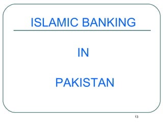 ISLAMIC BANKING  IN  PAKISTAN 