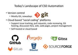 Csd Automation Agent-Based Automation of Collaborative Software Development: Current ...
