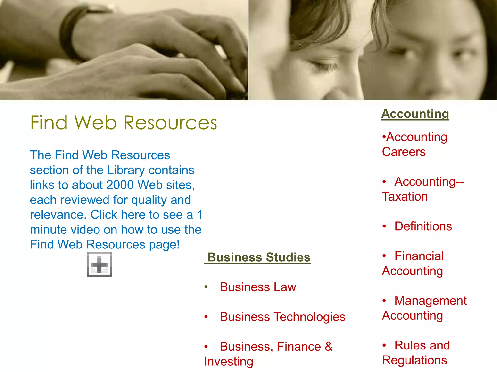 Find Web ResourcesAccountingAccounting Careers   
