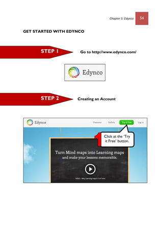 Chapter 5: Edynco 54
GET STARTED WITH EDYNCO
Go to http://www.edynco.com/
Creating an Account
Click at the ‘Try
it Free’ button.
STEP 2
STEP 1
 