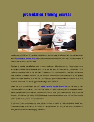 presentation training courses uk